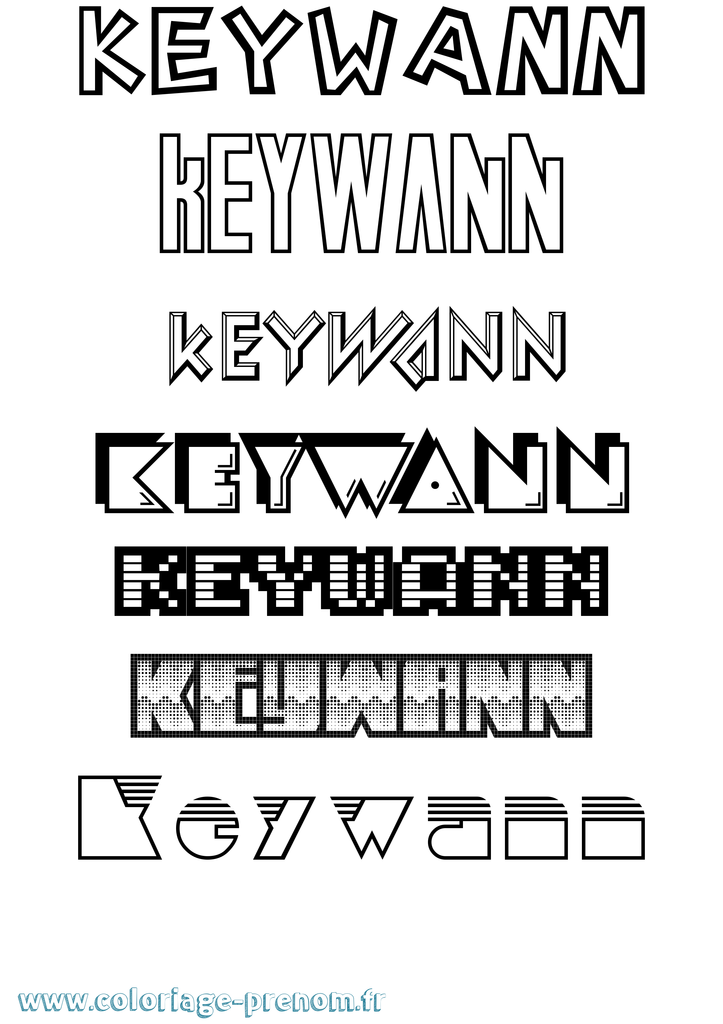 Coloriage Keywann Jeux Vidéos Coloriage prénom Keywann Jeux Vidéos