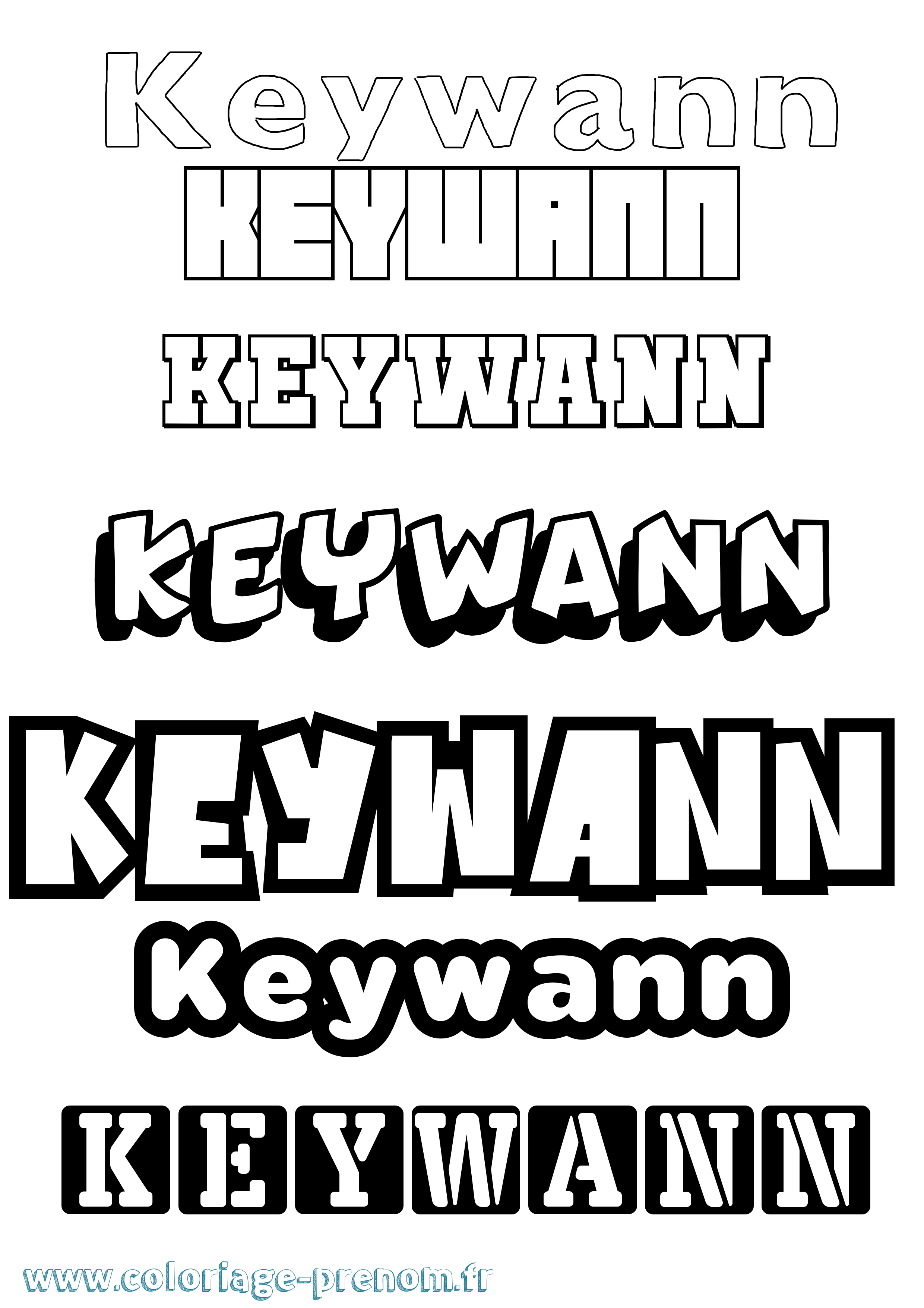 Coloriage Keywann Simple Coloriage prénom Keywann Simple