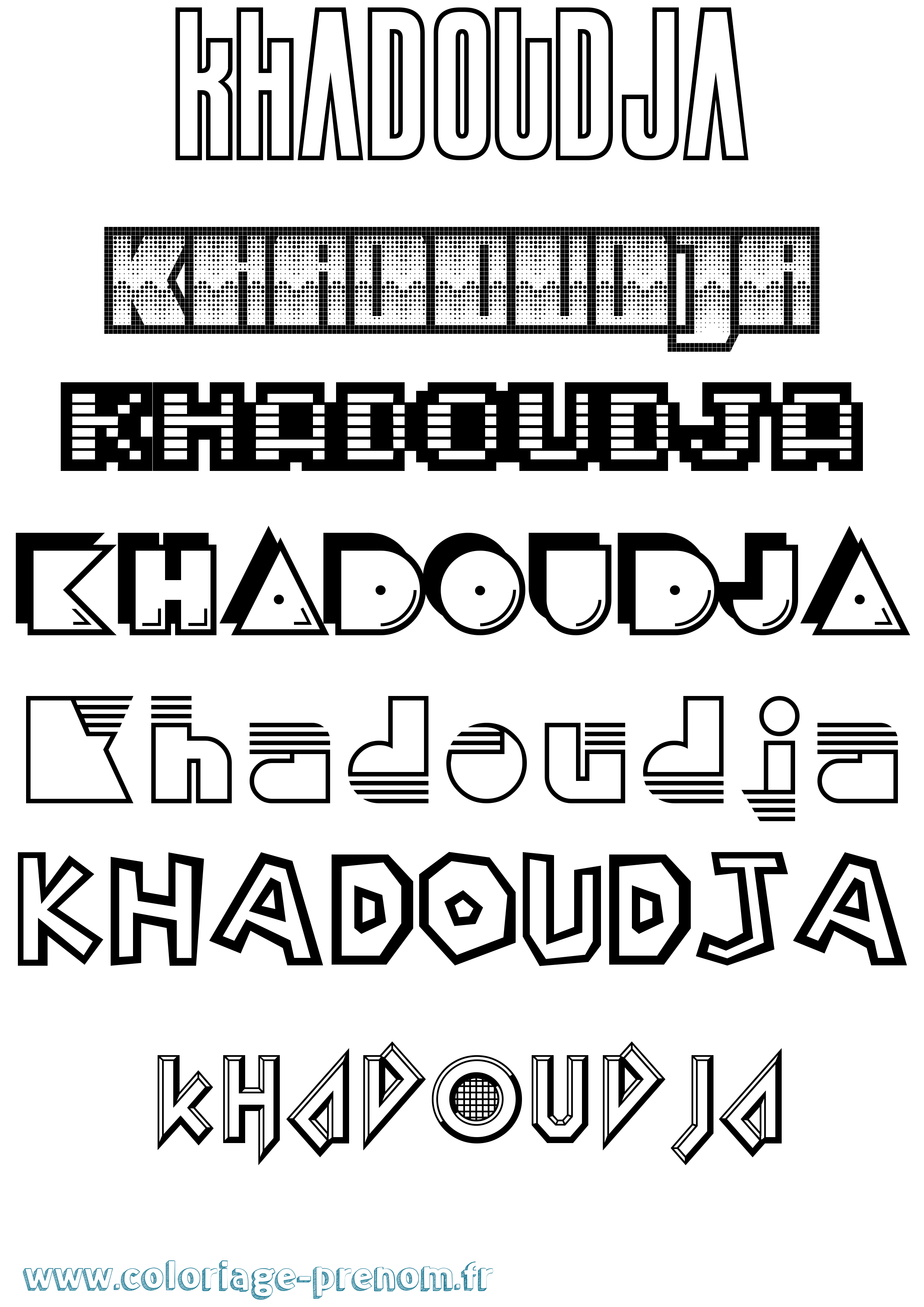 Coloriage Khadoudja Jeux Vidéos Coloriage prénom Khadoudja Jeux Vidéos