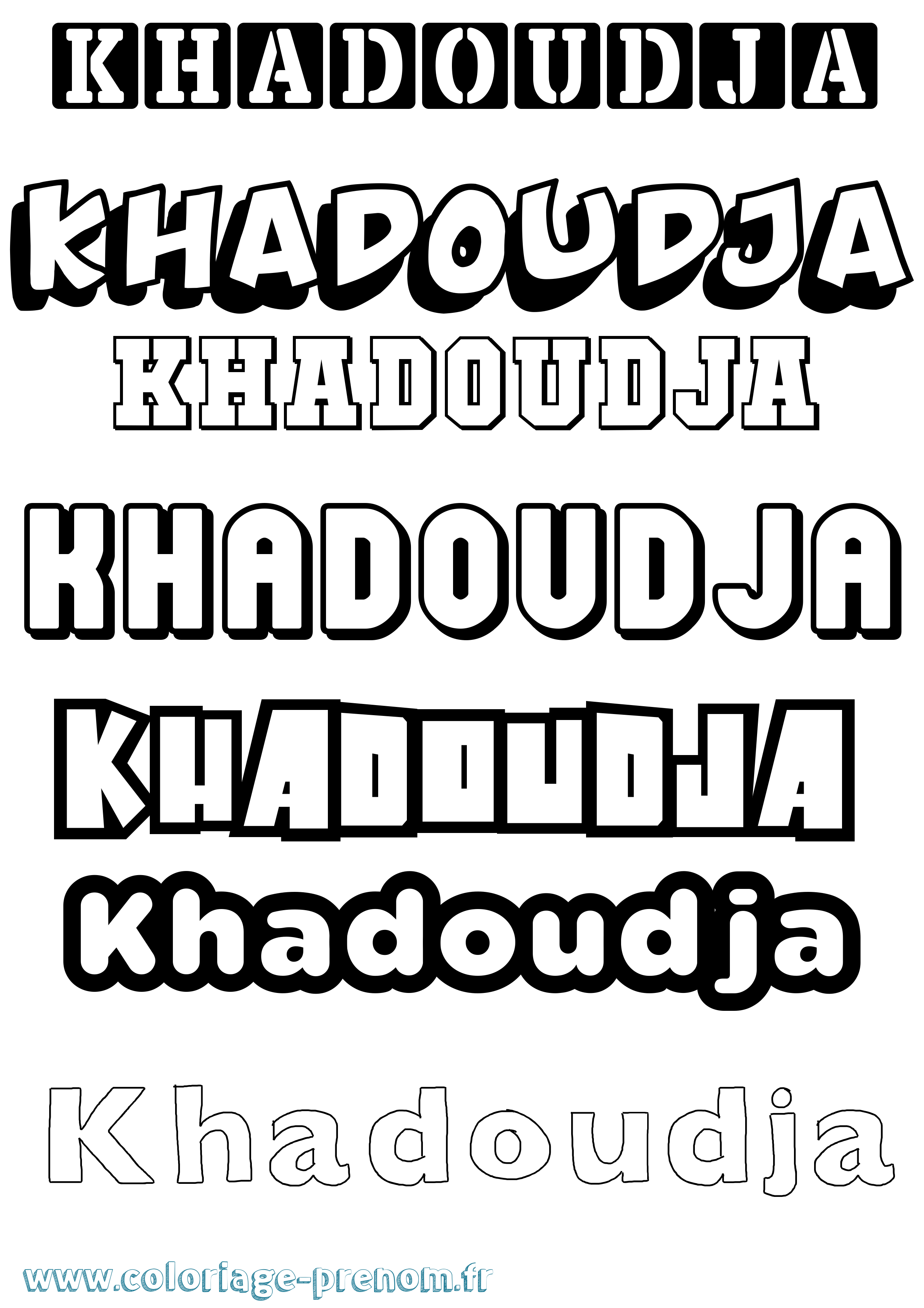 Coloriage Khadoudja Simple Coloriage prénom Khadoudja Simple