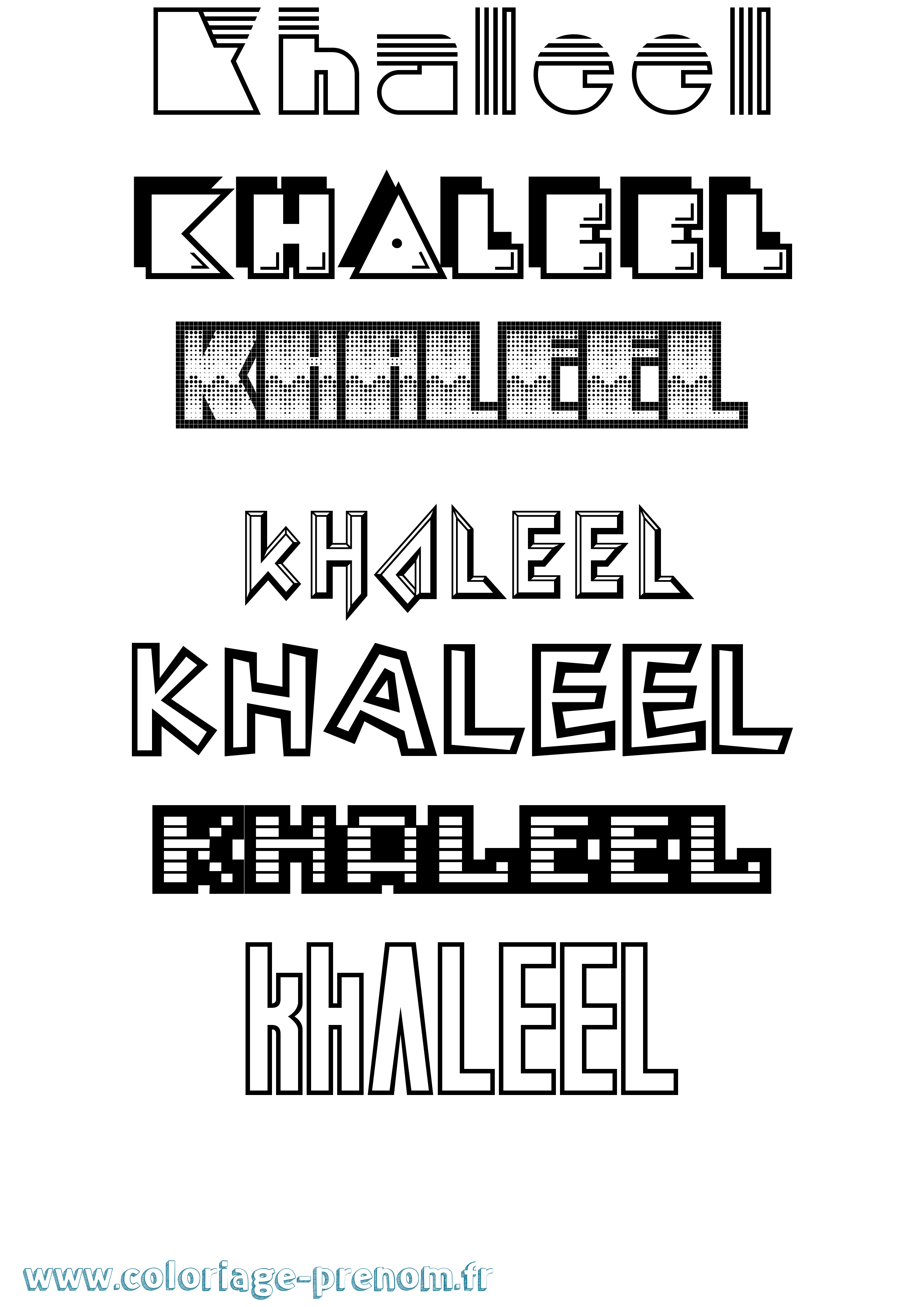 Coloriage Khaleel Jeux Vidéos Coloriage prénom Khaleel Jeux Vidéos