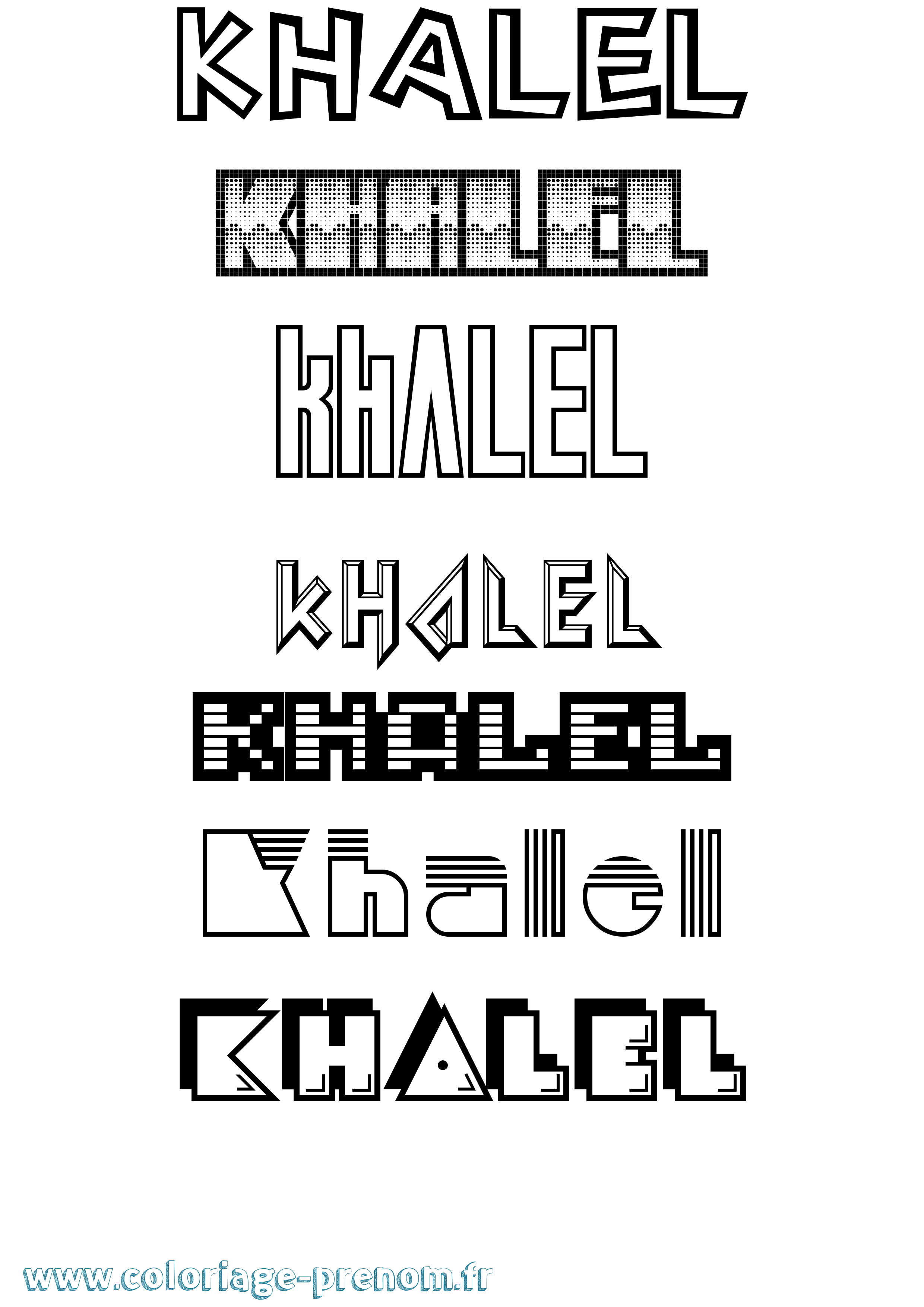 Coloriage Khalel Jeux Vidéos Coloriage prénom Khalel Jeux Vidéos