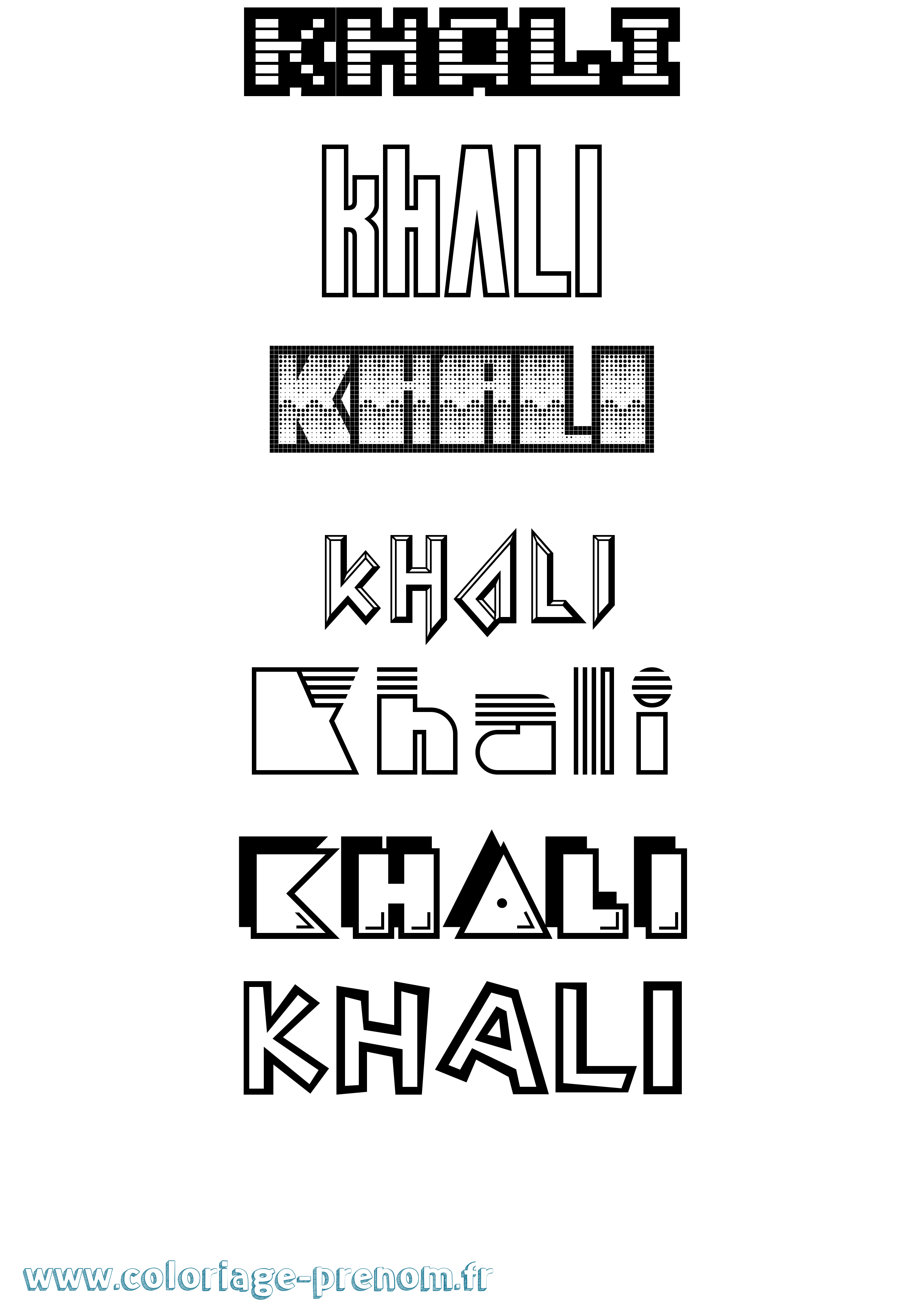 Coloriage Khali Jeux Vidéos Coloriage prénom Khali Jeux Vidéos