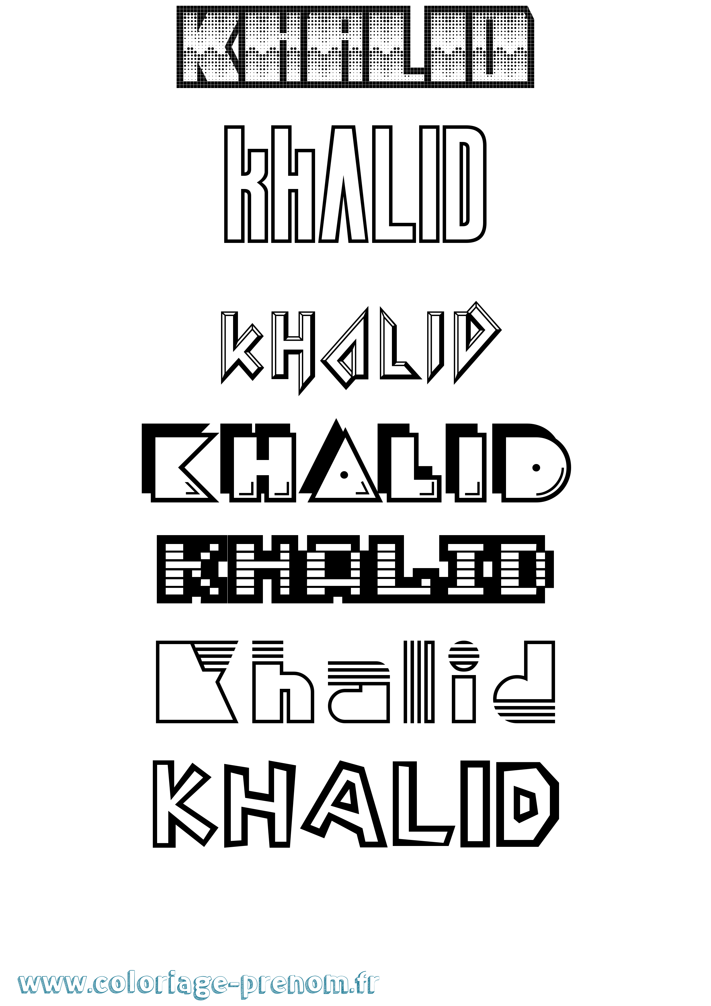 Coloriage Khalid Jeux Vidéos Coloriage prénom Khalid Jeux Vidéos
