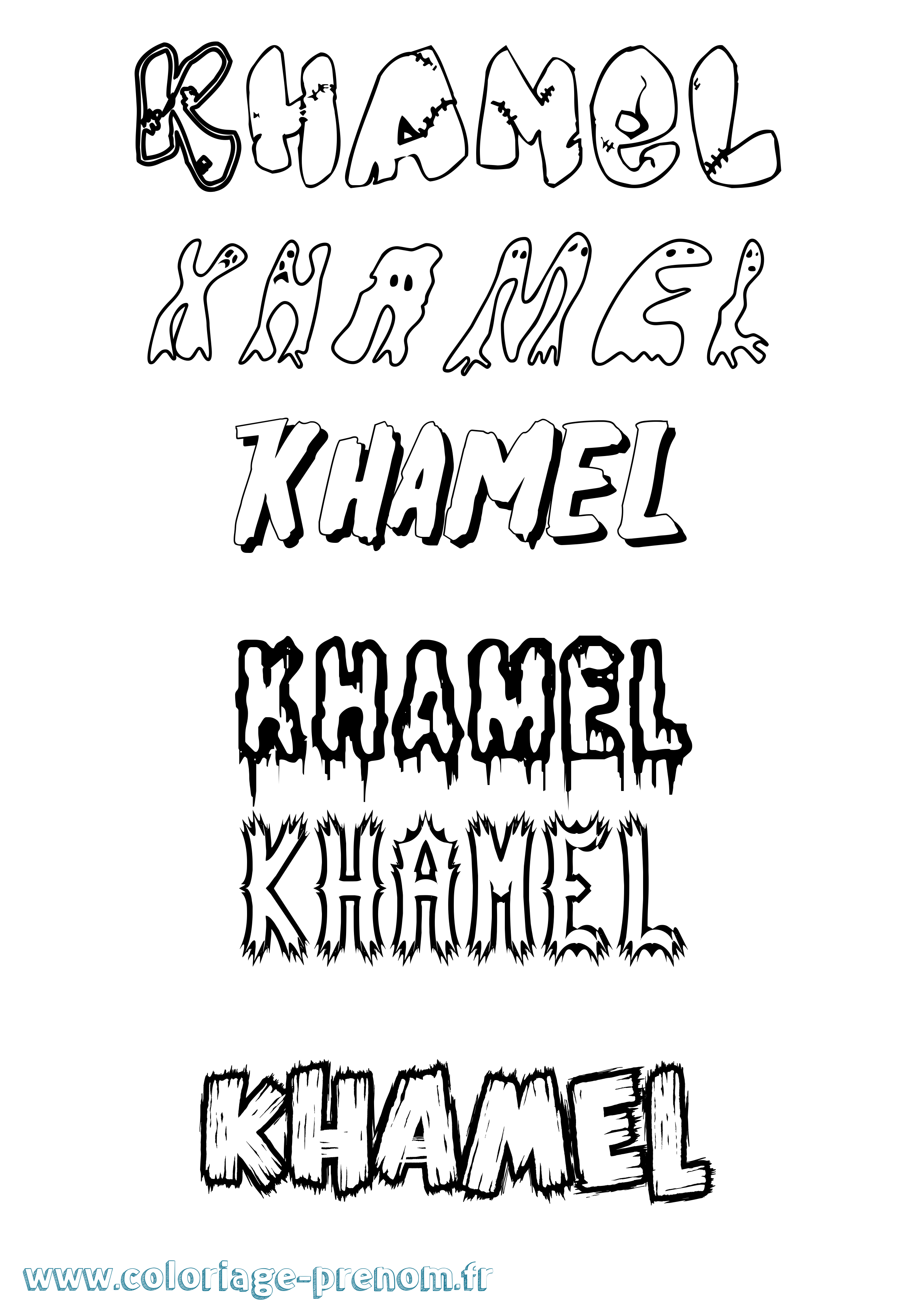 Coloriage Khamel Frisson Coloriage prénom Khamel Frisson