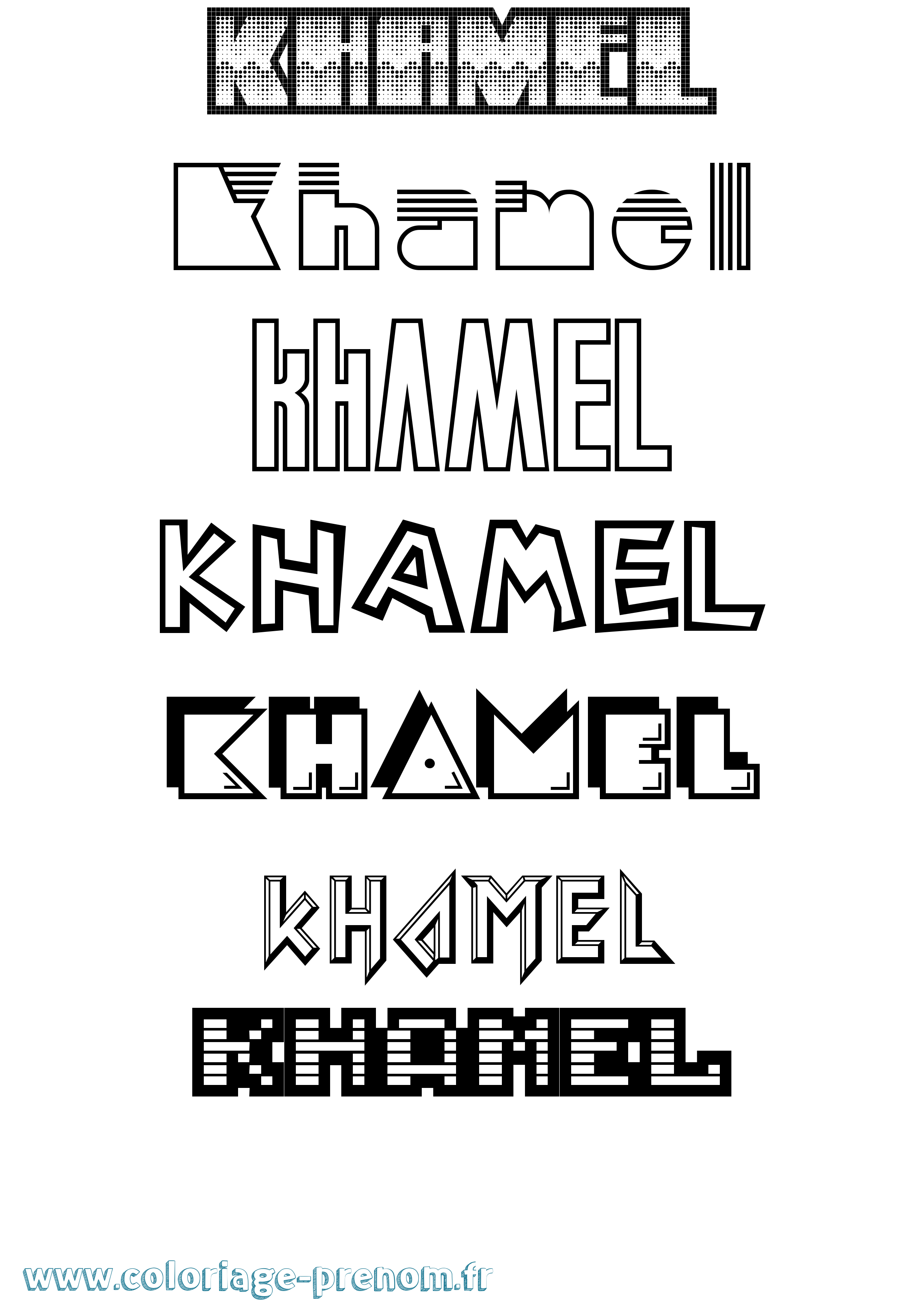 Coloriage Khamel Jeux Vidéos Coloriage prénom Khamel Jeux Vidéos