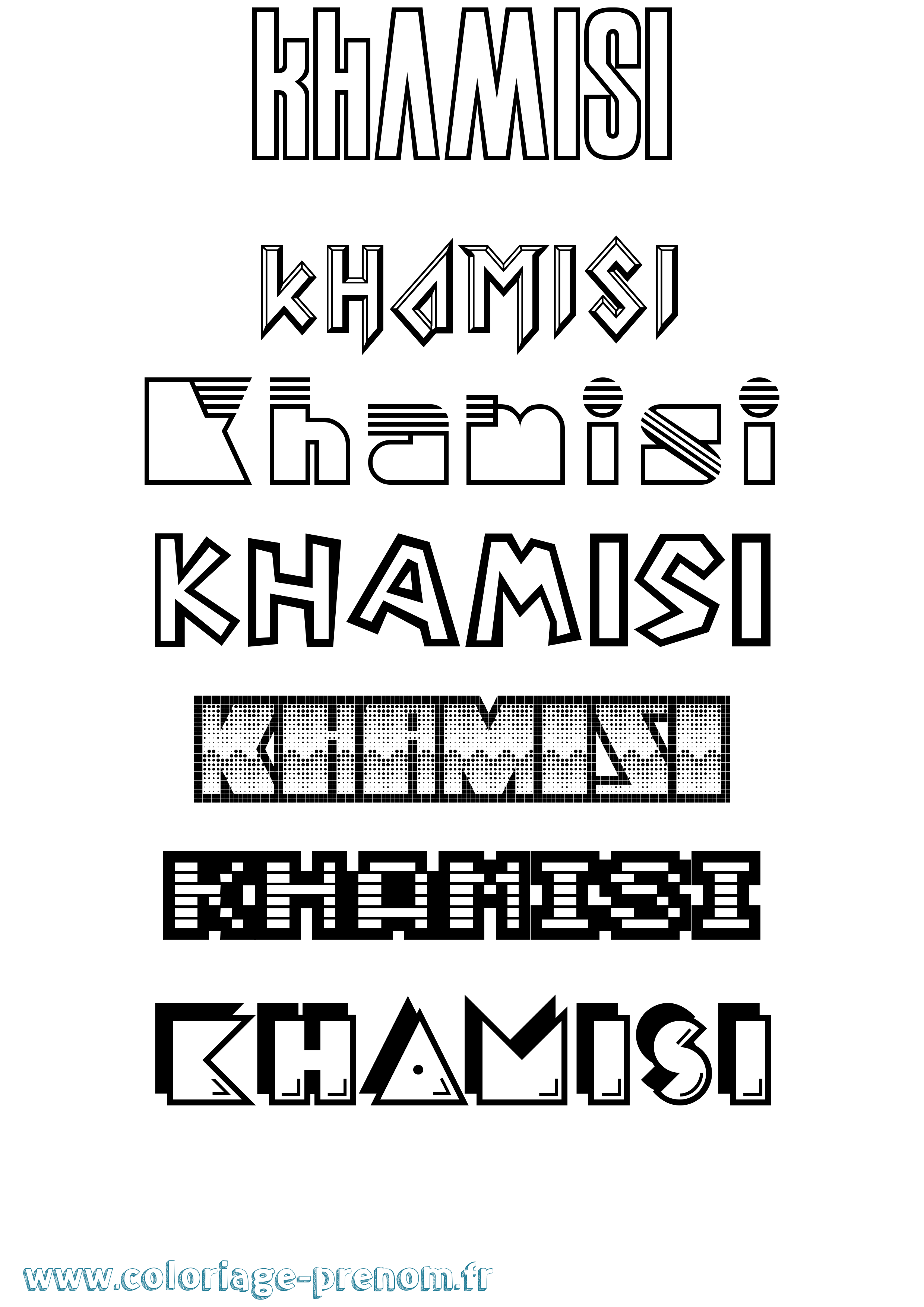 Coloriage Khamisi Jeux Vidéos Coloriage prénom Khamisi Jeux Vidéos