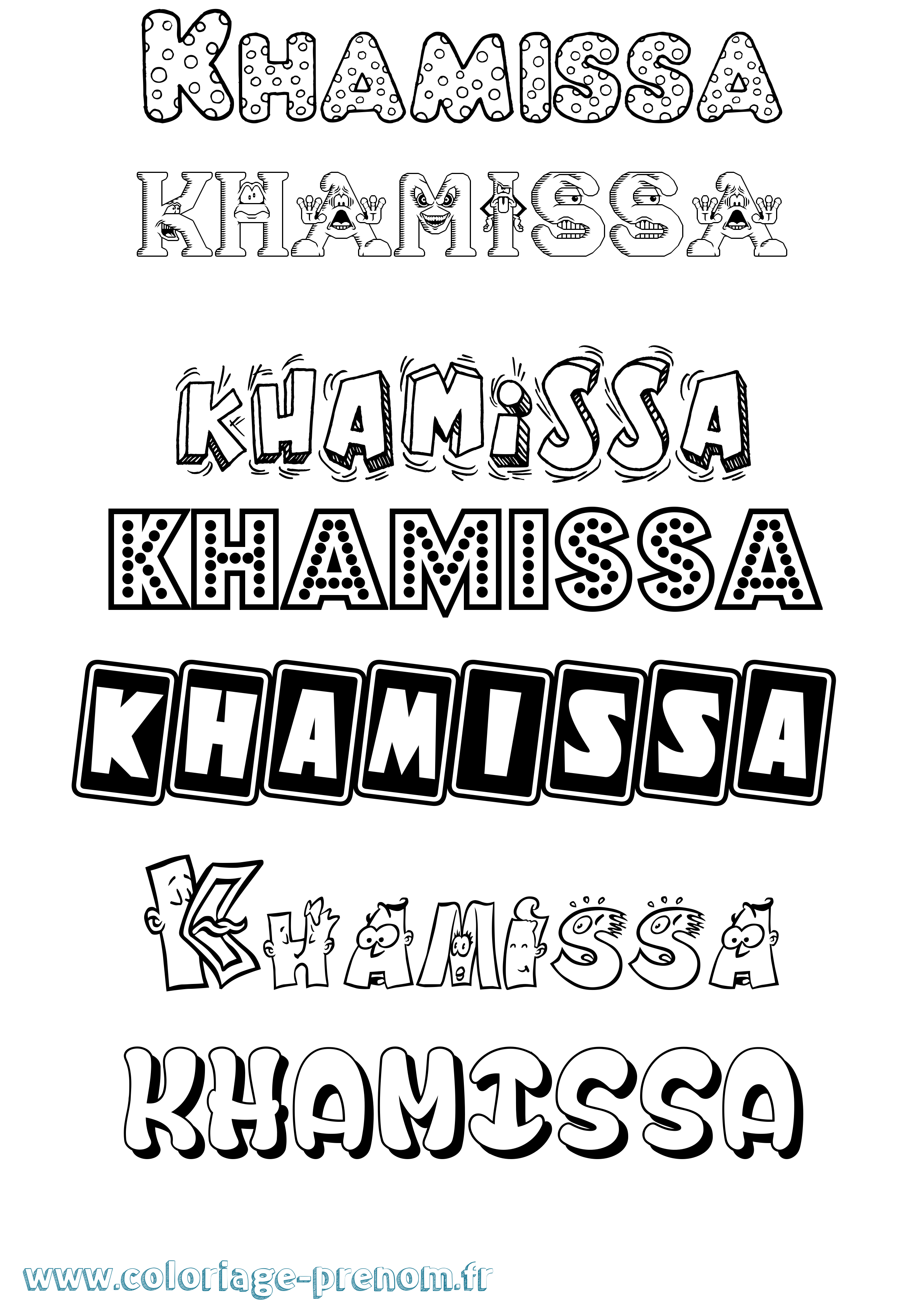 Coloriage Khamissa Fun Coloriage prénom Khamissa Fun