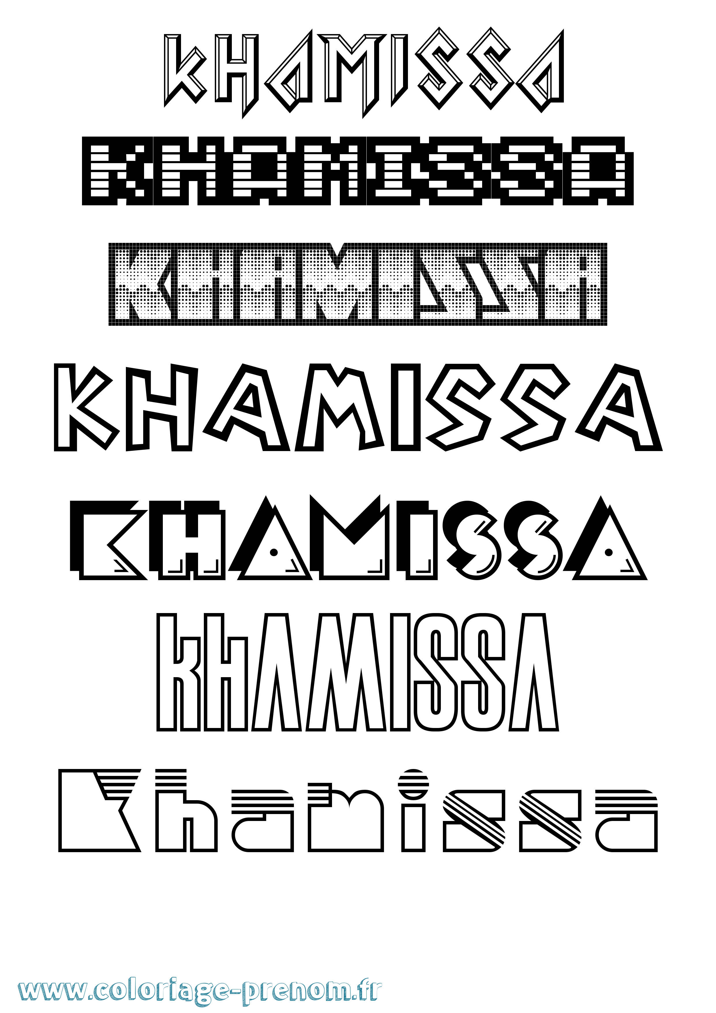 Coloriage Khamissa Jeux Vidéos Coloriage prénom Khamissa Jeux Vidéos