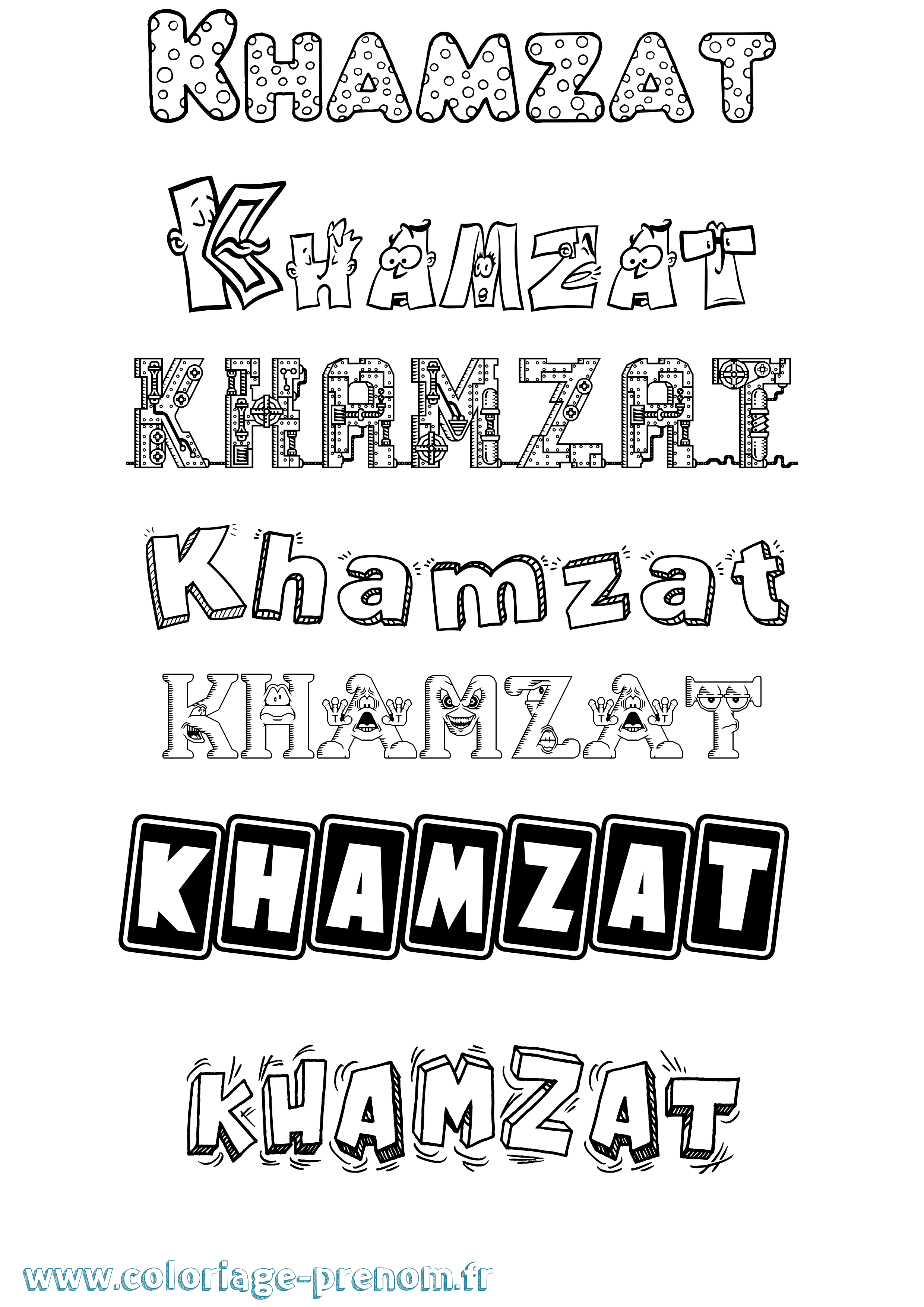 Coloriage Khamzat Fun Coloriage prénom Khamzat Fun