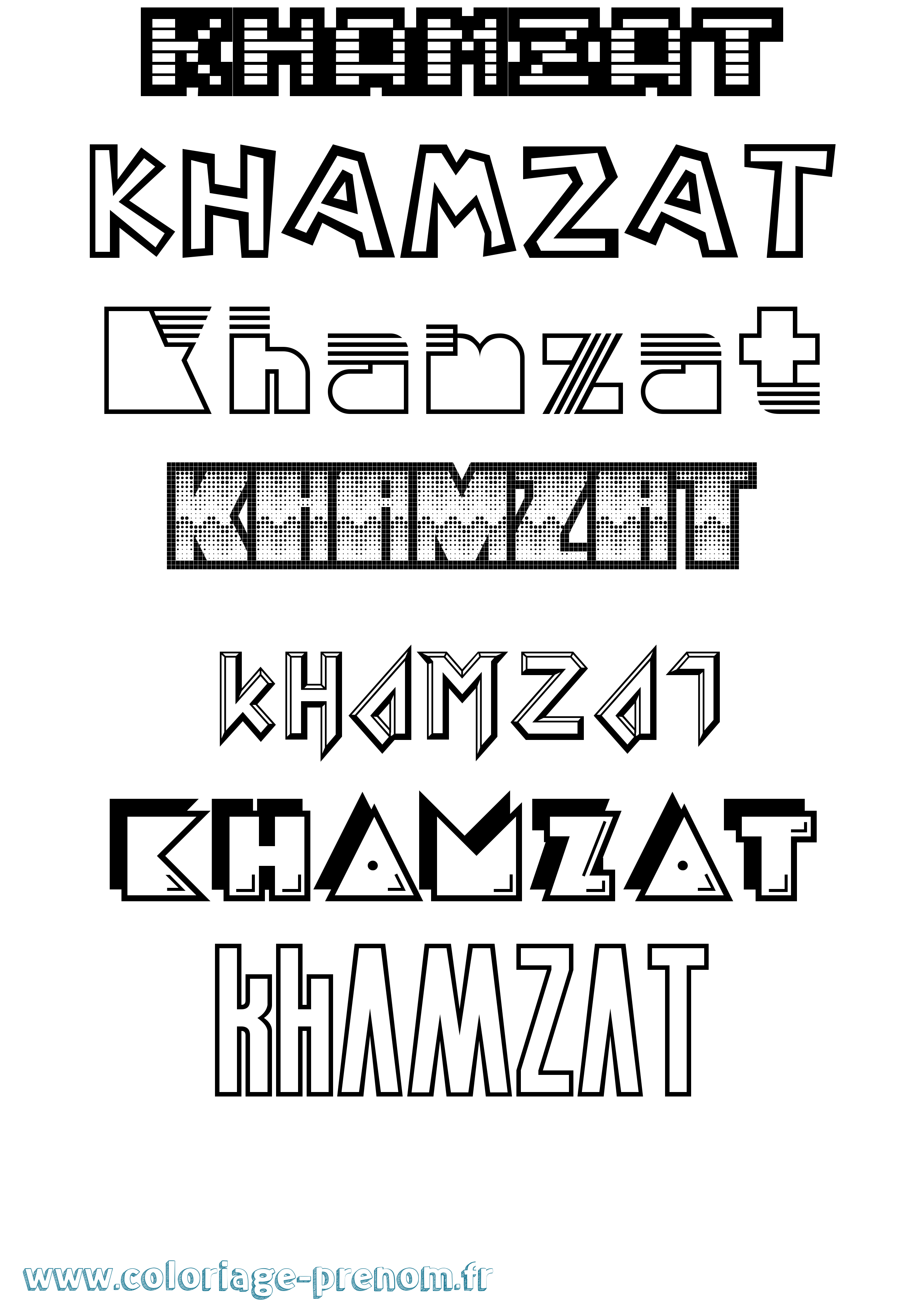 Coloriage Khamzat Jeux Vidéos Coloriage prénom Khamzat Jeux Vidéos