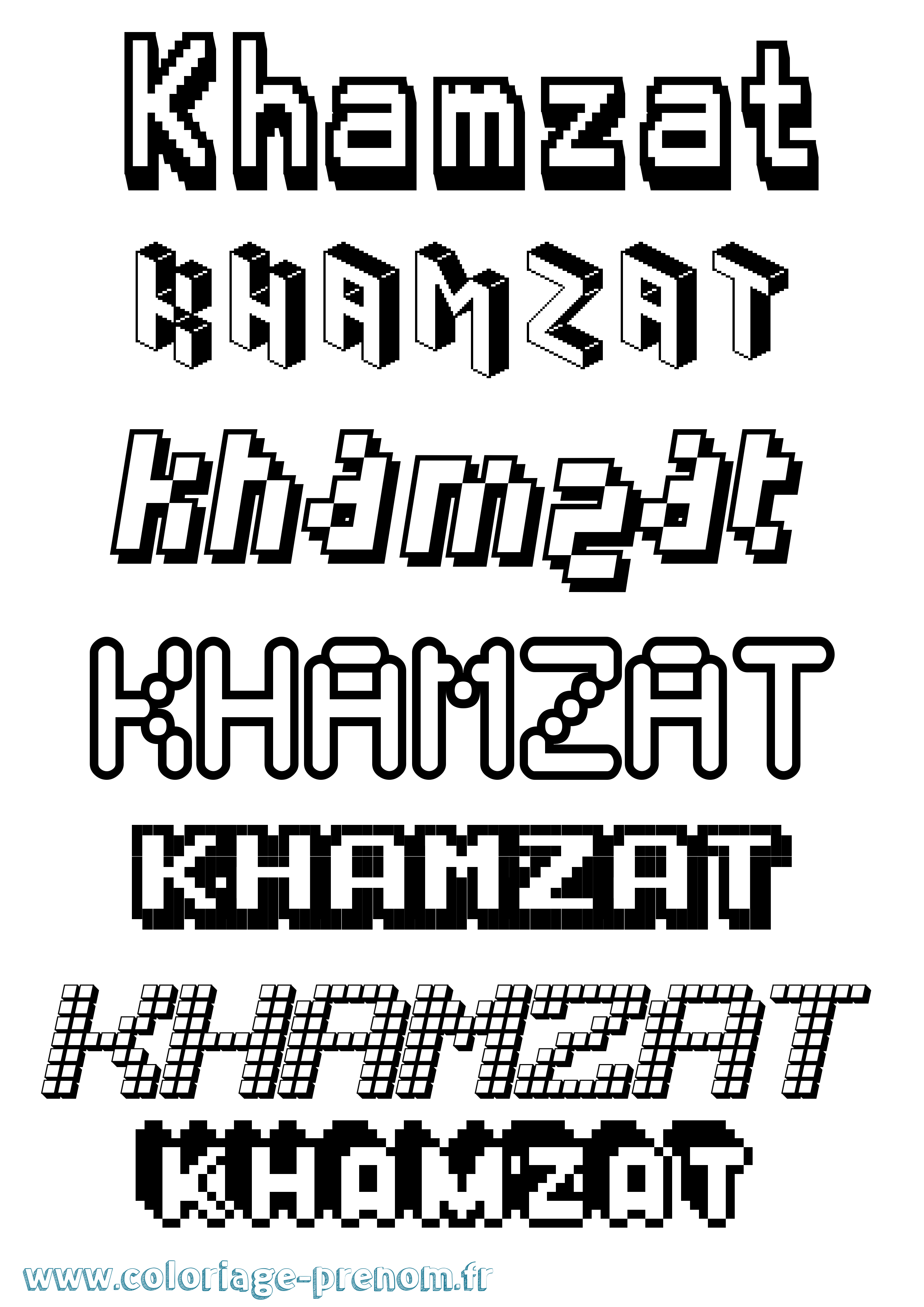 Coloriage Khamzat Pixel Coloriage prénom Khamzat Pixel
