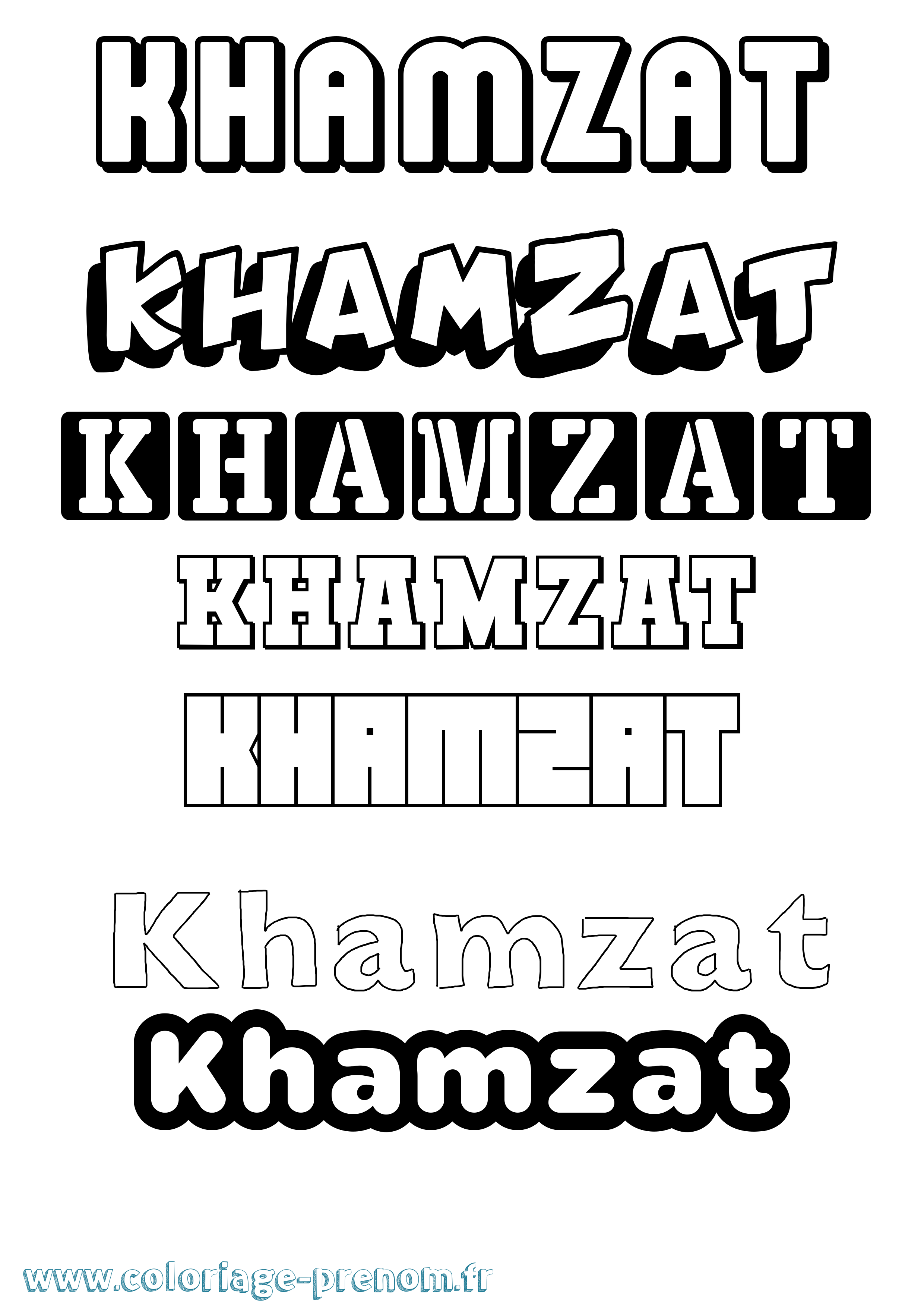 Coloriage Khamzat Simple Coloriage prénom Khamzat Simple
