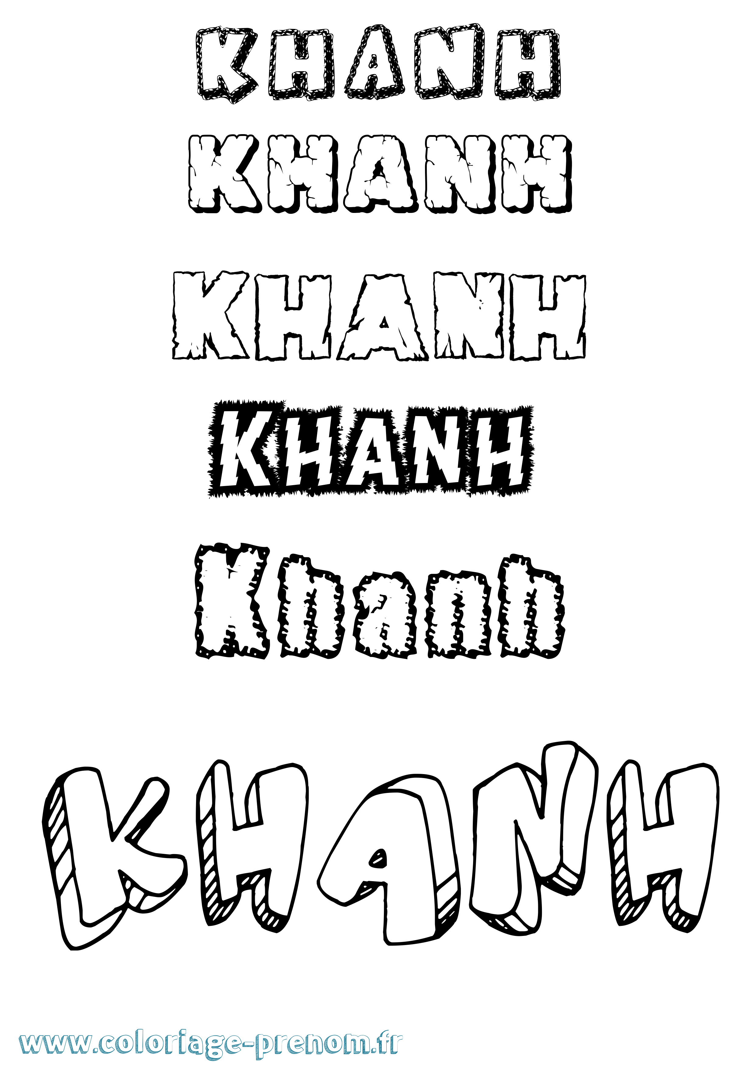 Coloriage Khanh Destructuré Coloriage prénom Khanh Destructuré