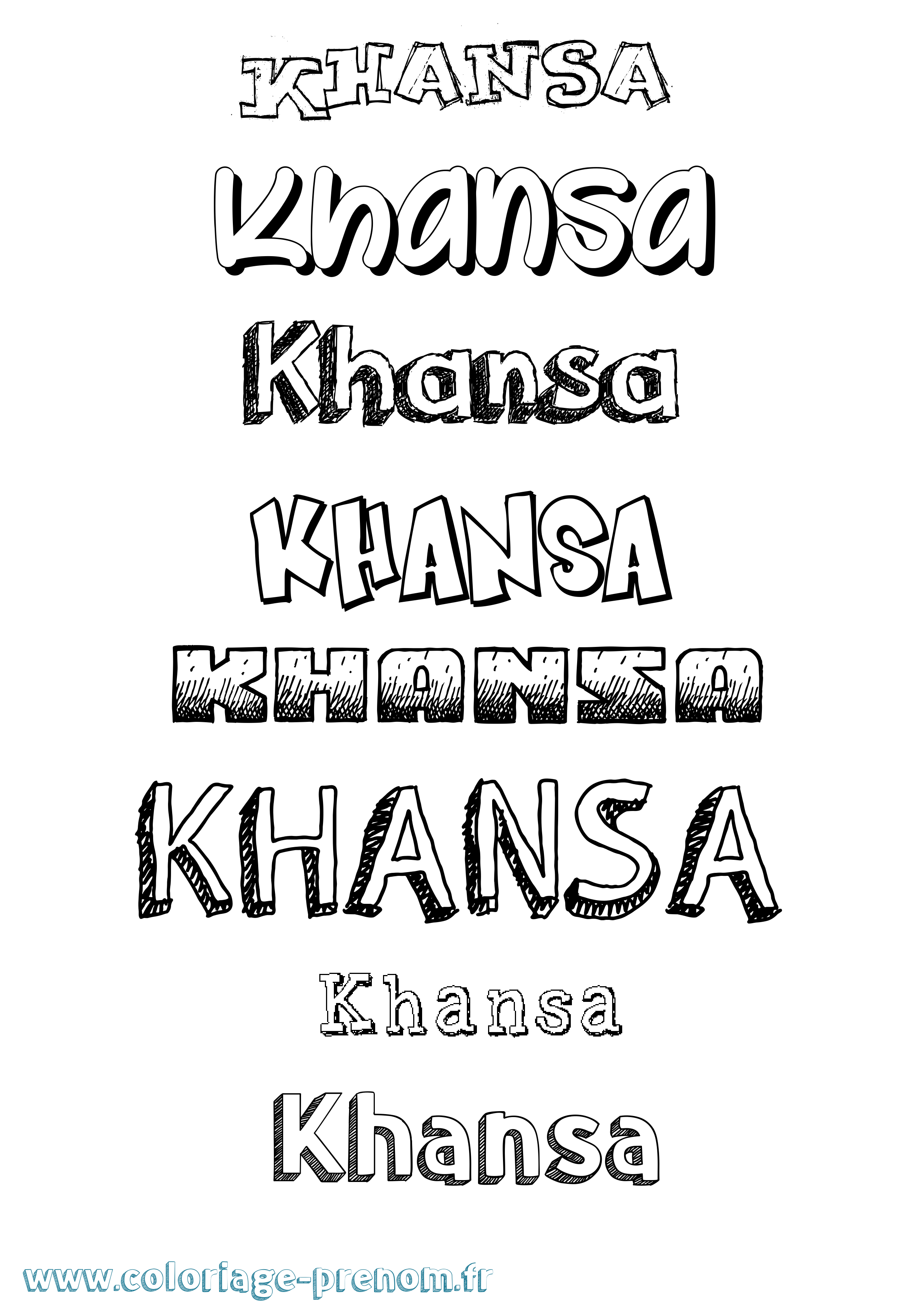 Coloriage Khansa Dessiné Coloriage prénom Khansa Dessiné