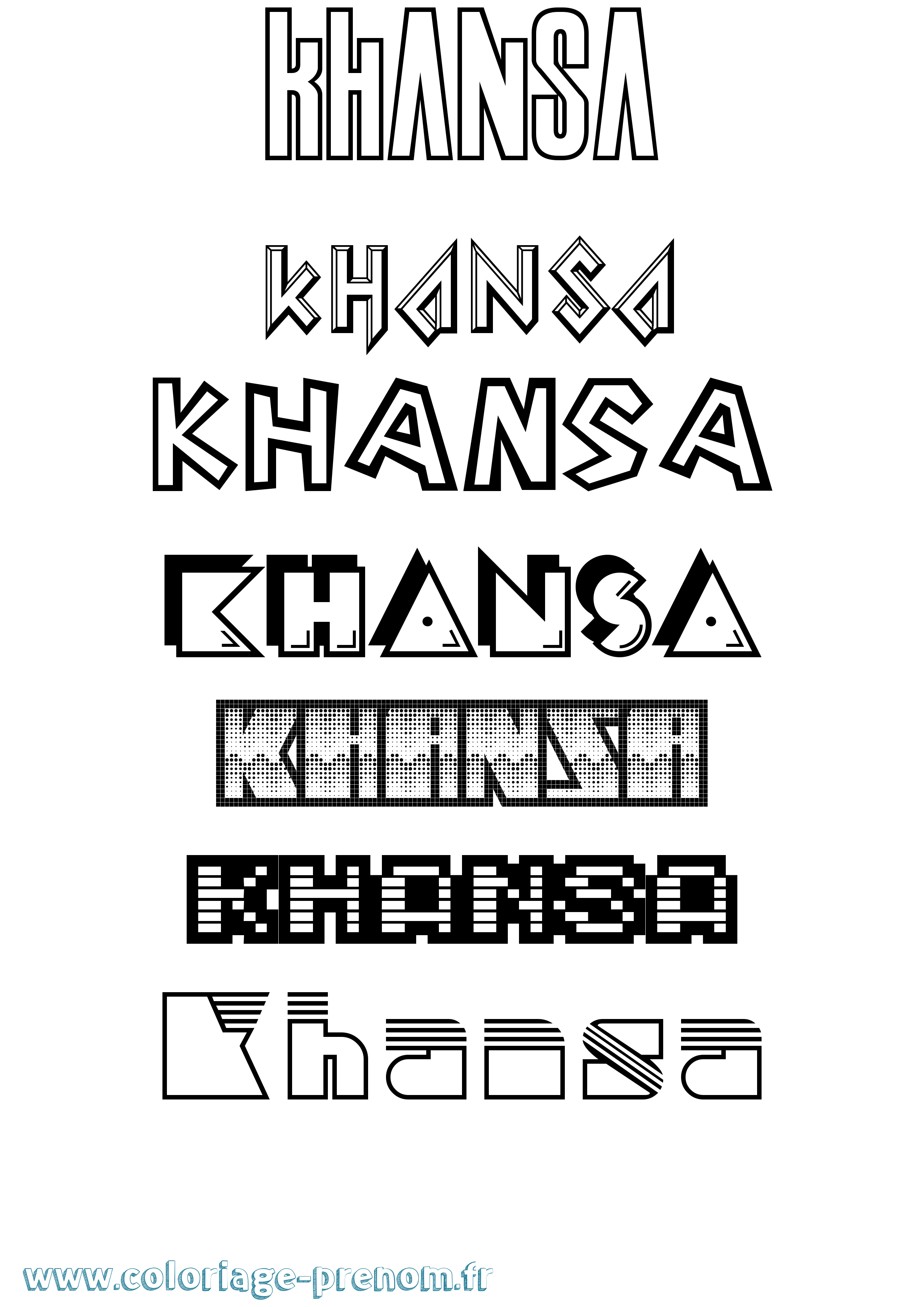 Coloriage Khansa Jeux Vidéos Coloriage prénom Khansa Jeux Vidéos