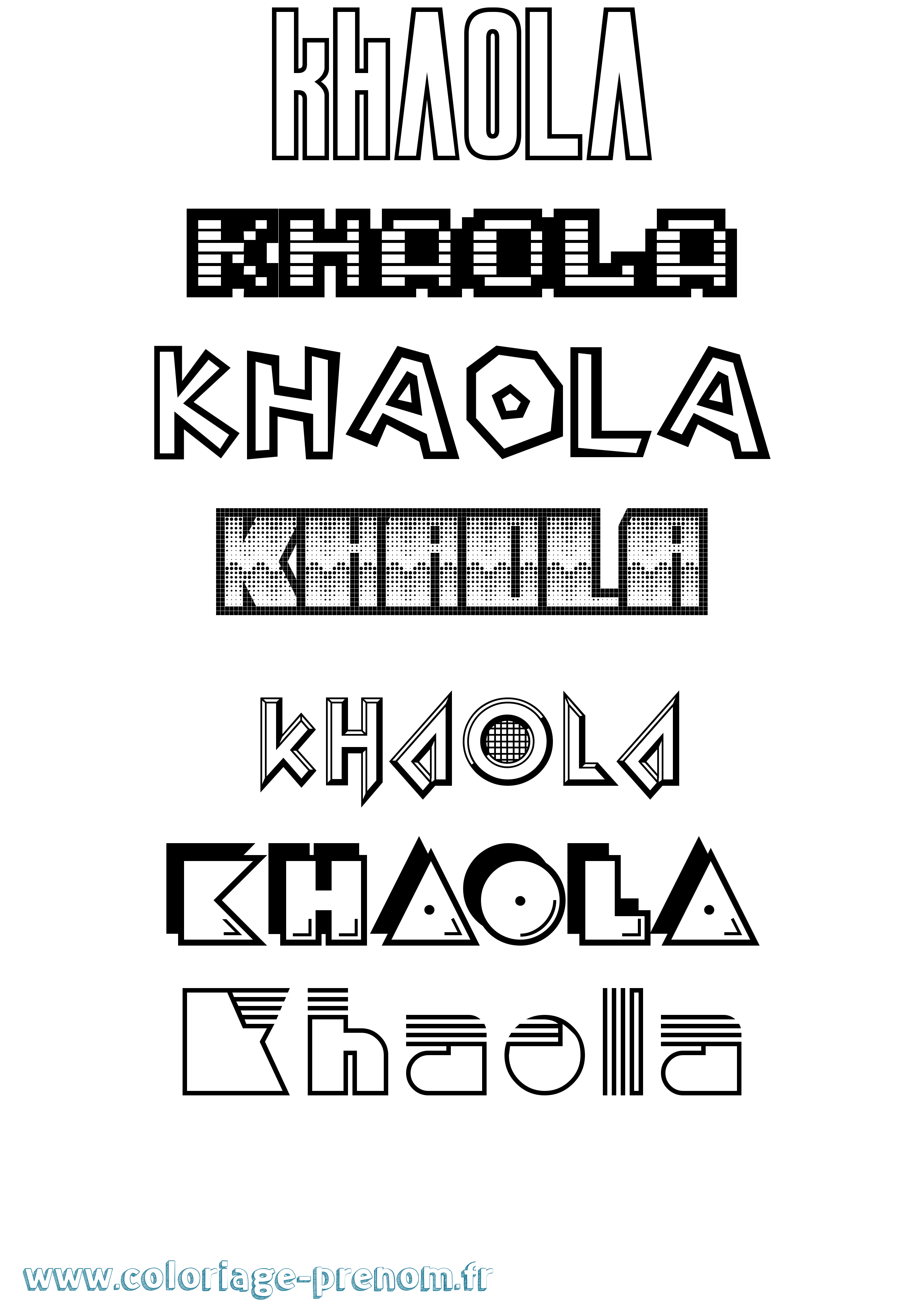 Coloriage Khaola Jeux Vidéos Coloriage prénom Khaola Jeux Vidéos