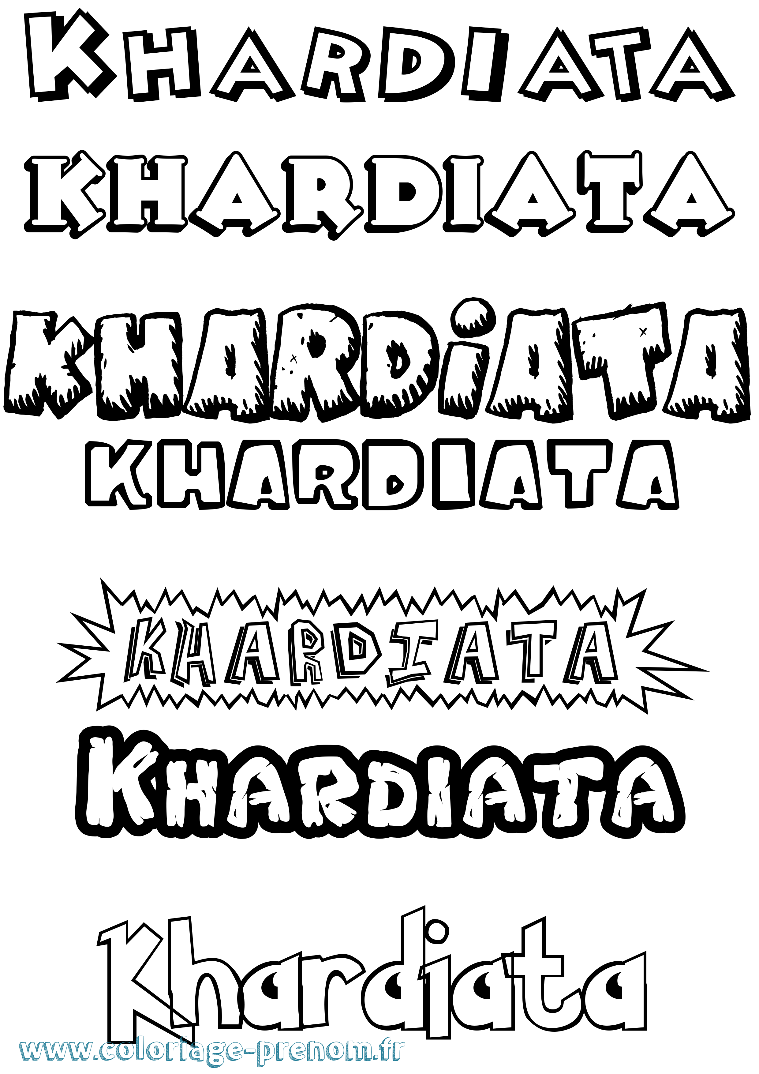 Coloriage Khardiata Dessin Animé Coloriage prénom Khardiata Dessin Animé