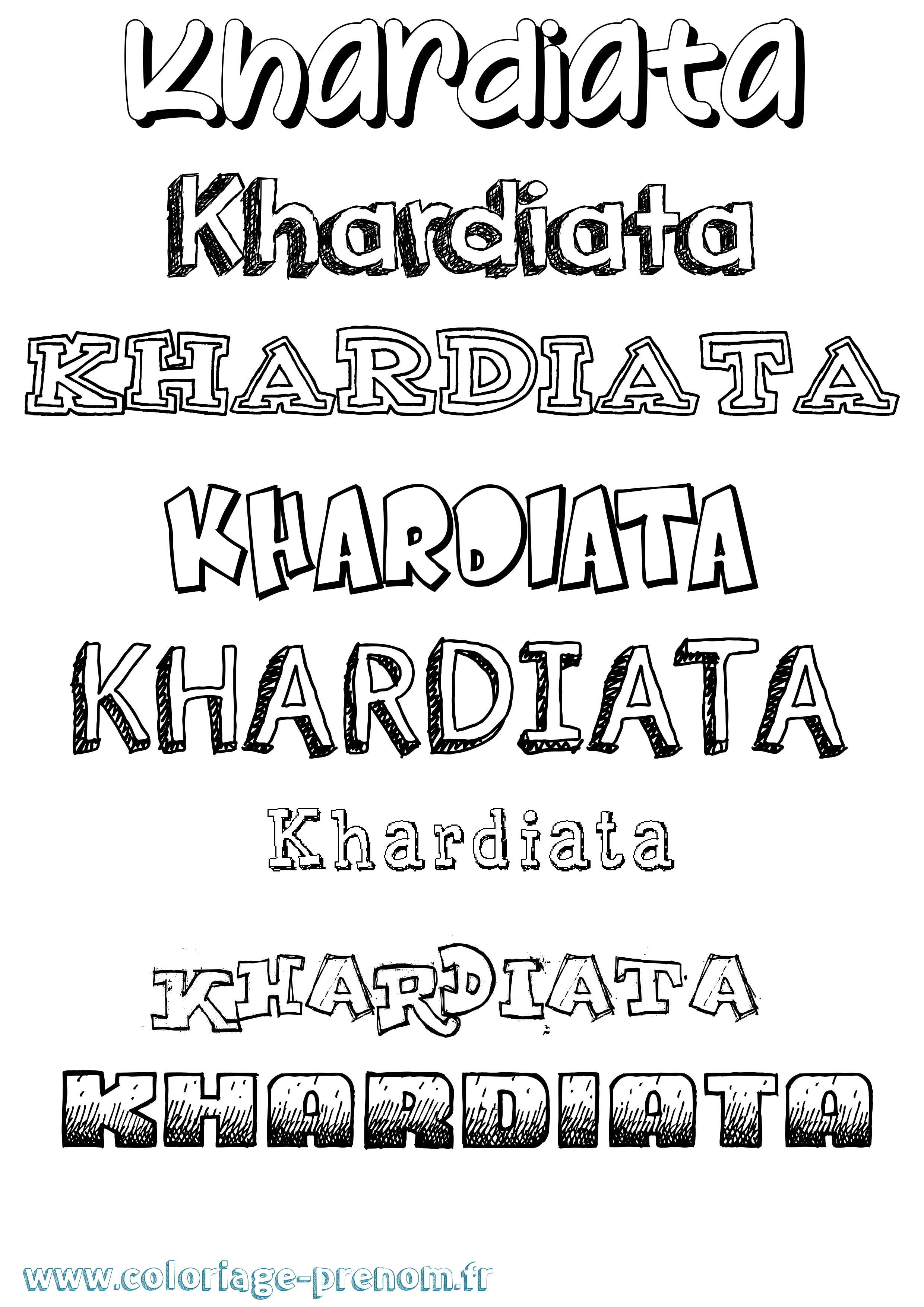 Coloriage Khardiata Dessiné Coloriage prénom Khardiata Dessiné