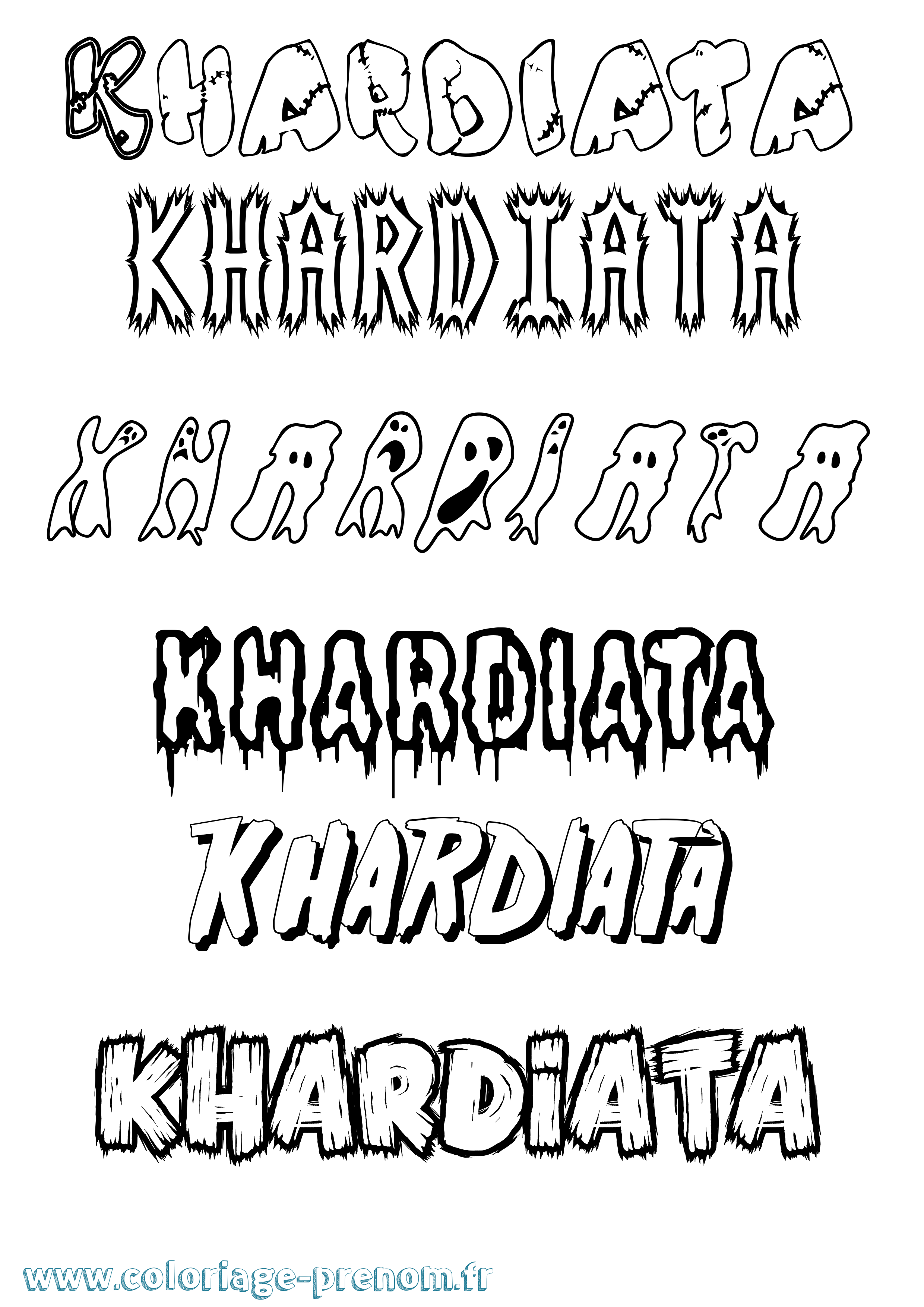 Coloriage Khardiata Frisson Coloriage prénom Khardiata Frisson