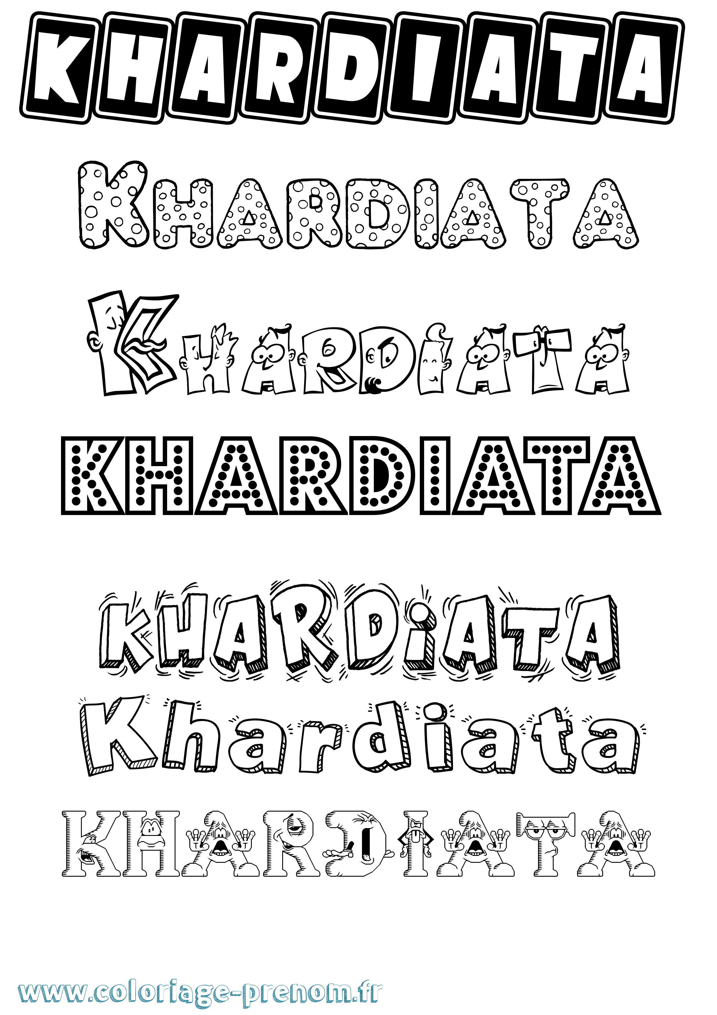 Coloriage Khardiata Fun Coloriage prénom Khardiata Fun
