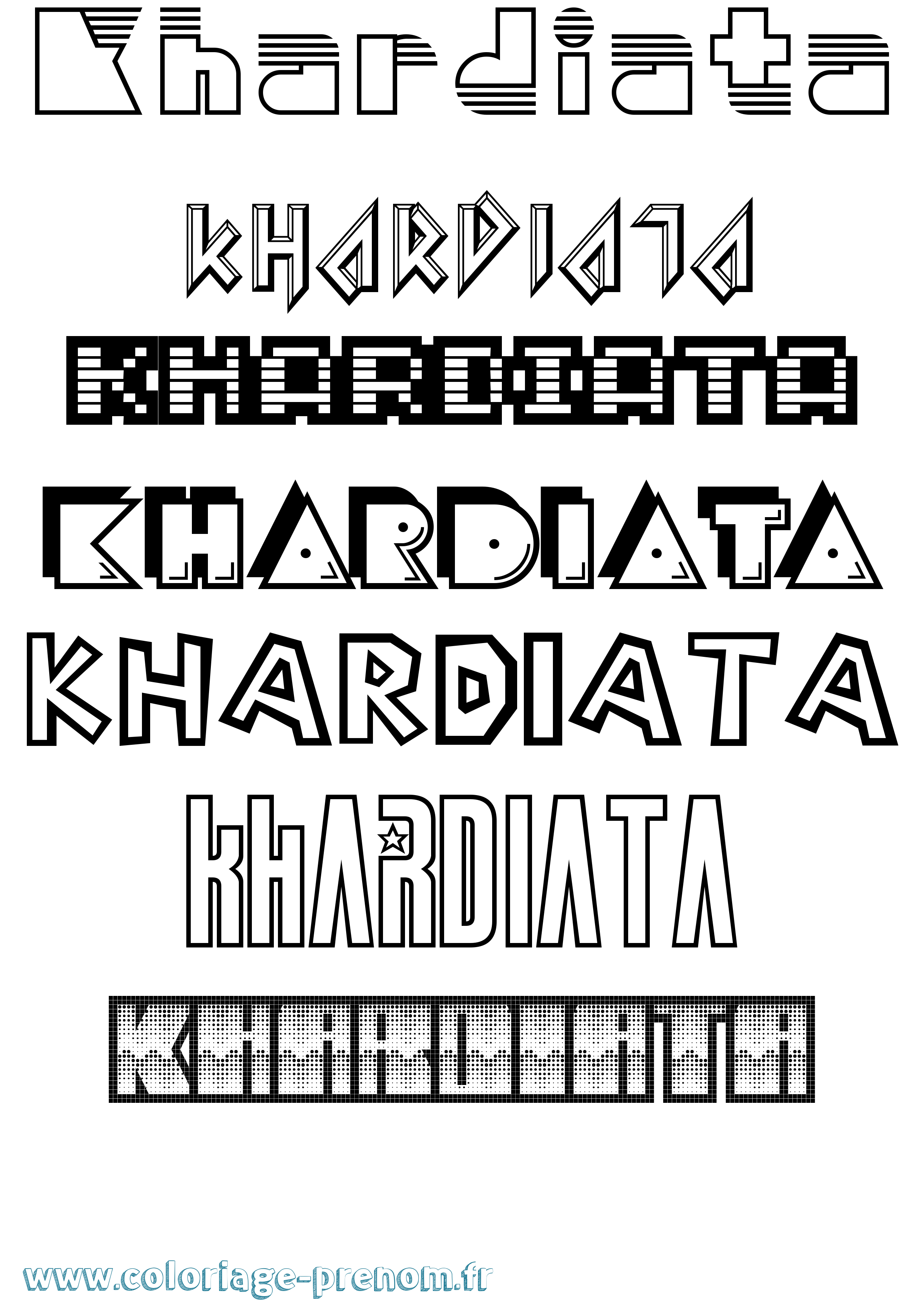 Coloriage Khardiata Jeux Vidéos Coloriage prénom Khardiata Jeux Vidéos
