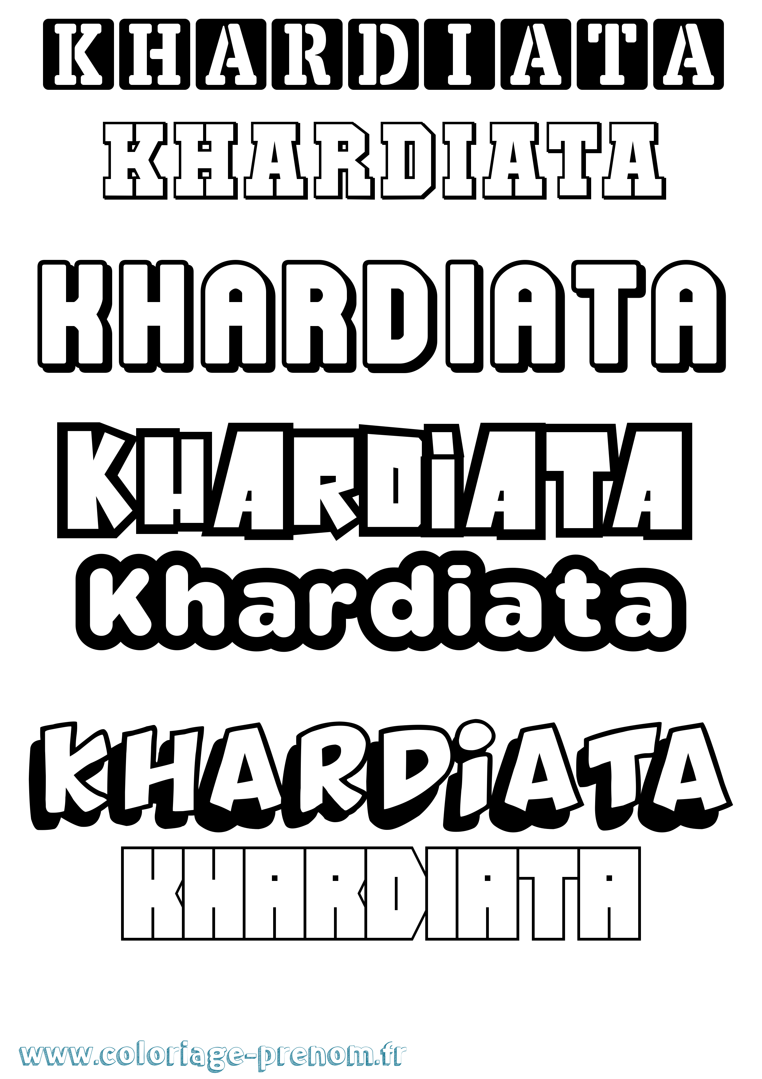 Coloriage Khardiata Simple Coloriage prénom Khardiata Simple