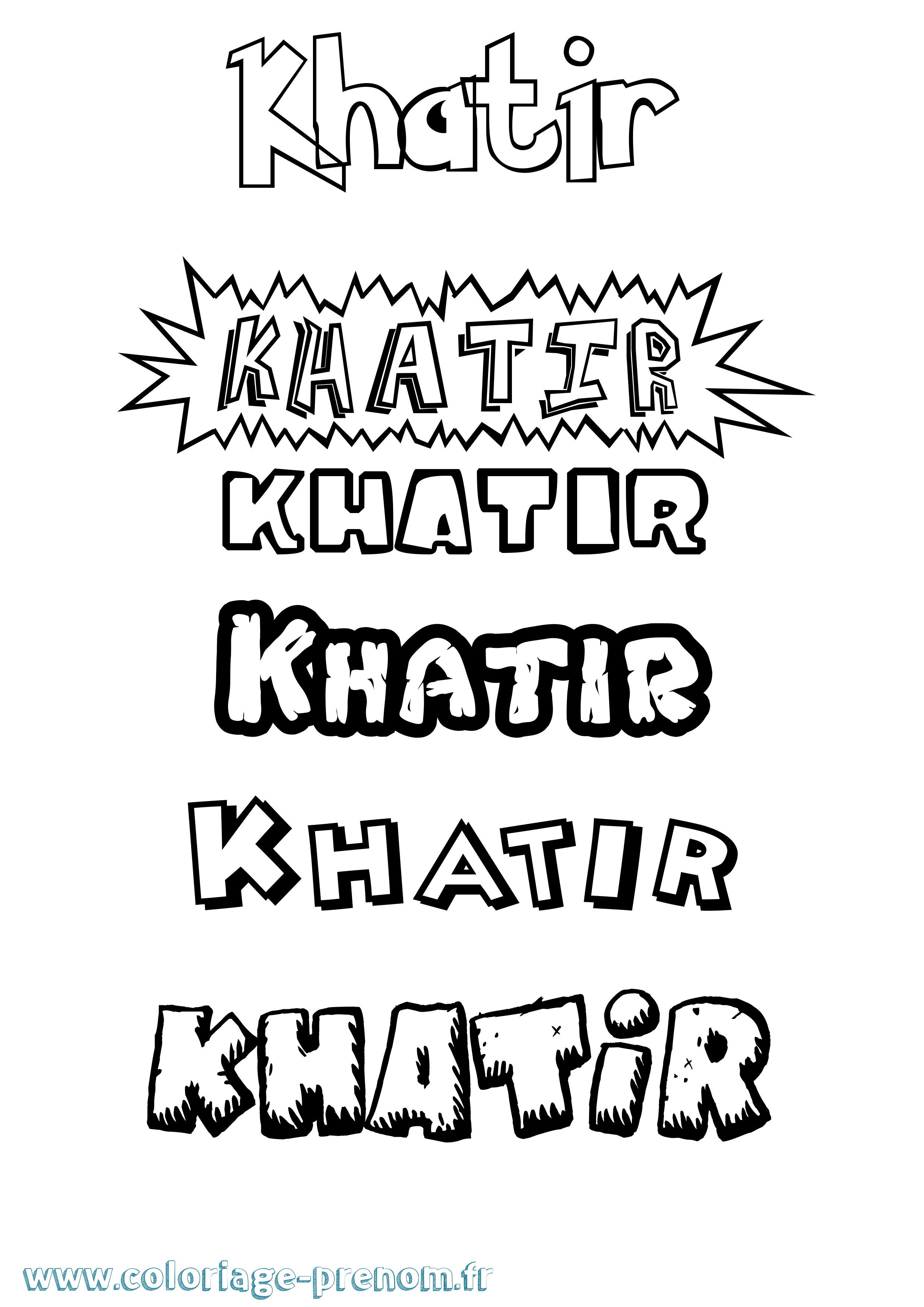 Coloriage Khatir Dessin Animé Coloriage prénom Khatir Dessin Animé