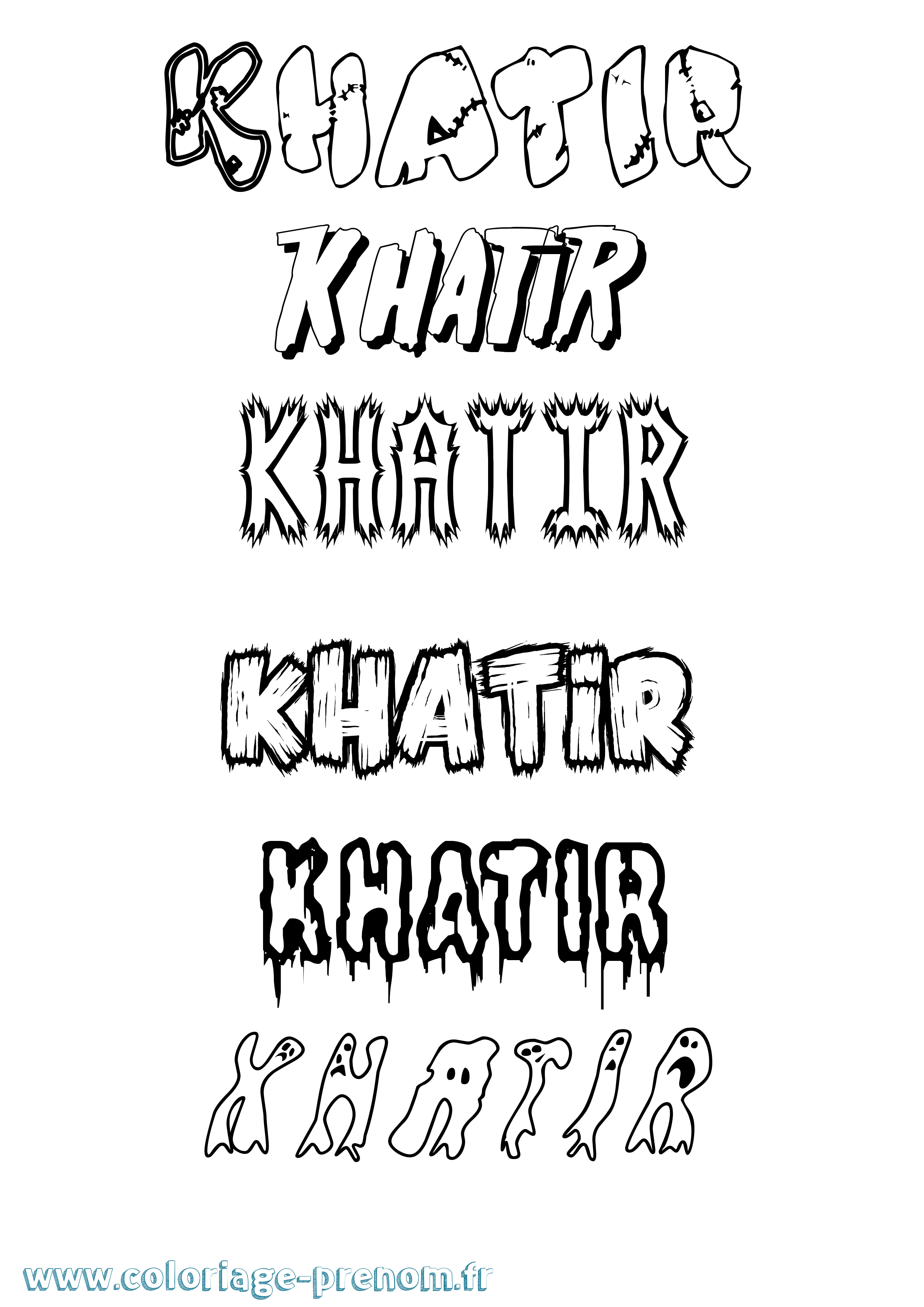 Coloriage Khatir Frisson Coloriage prénom Khatir Frisson