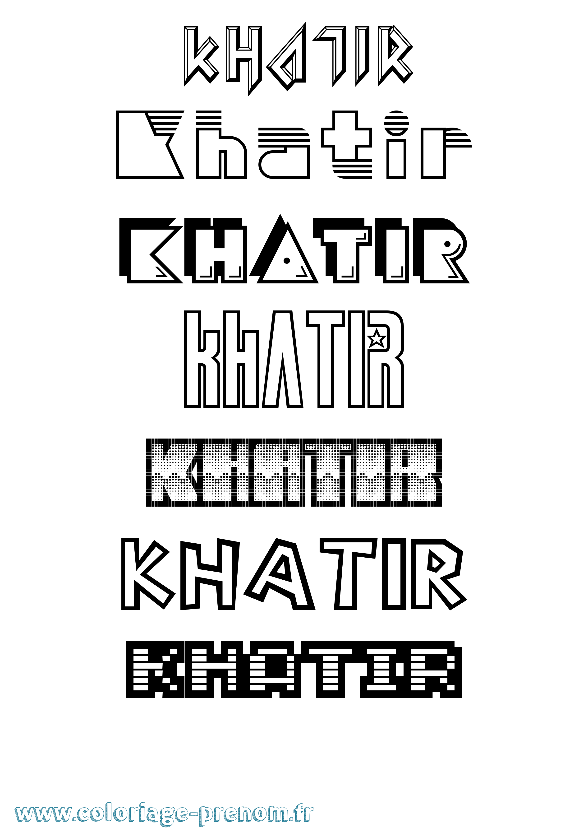 Coloriage Khatir Jeux Vidéos Coloriage prénom Khatir Jeux Vidéos