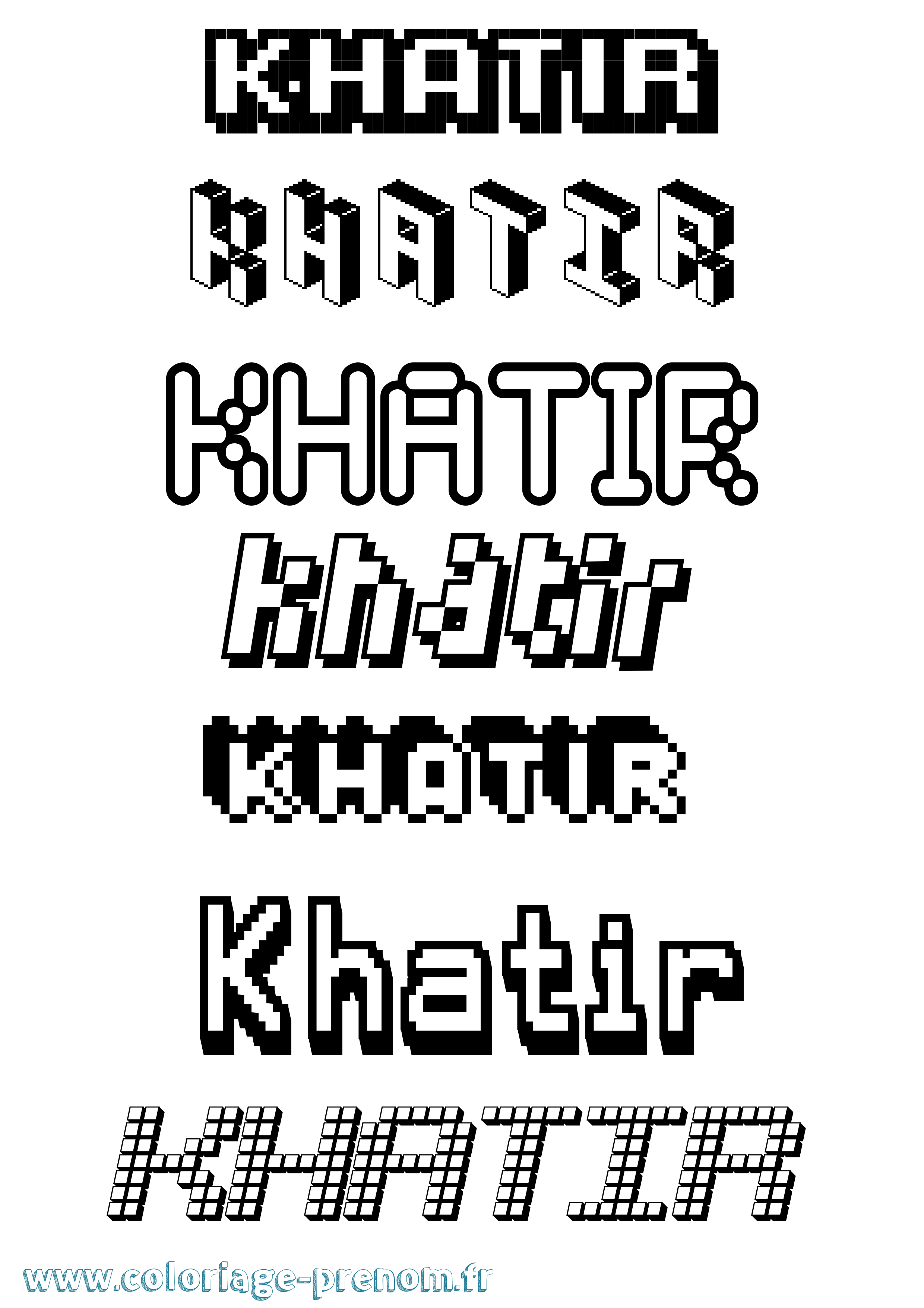 Coloriage Khatir Pixel Coloriage prénom Khatir Pixel