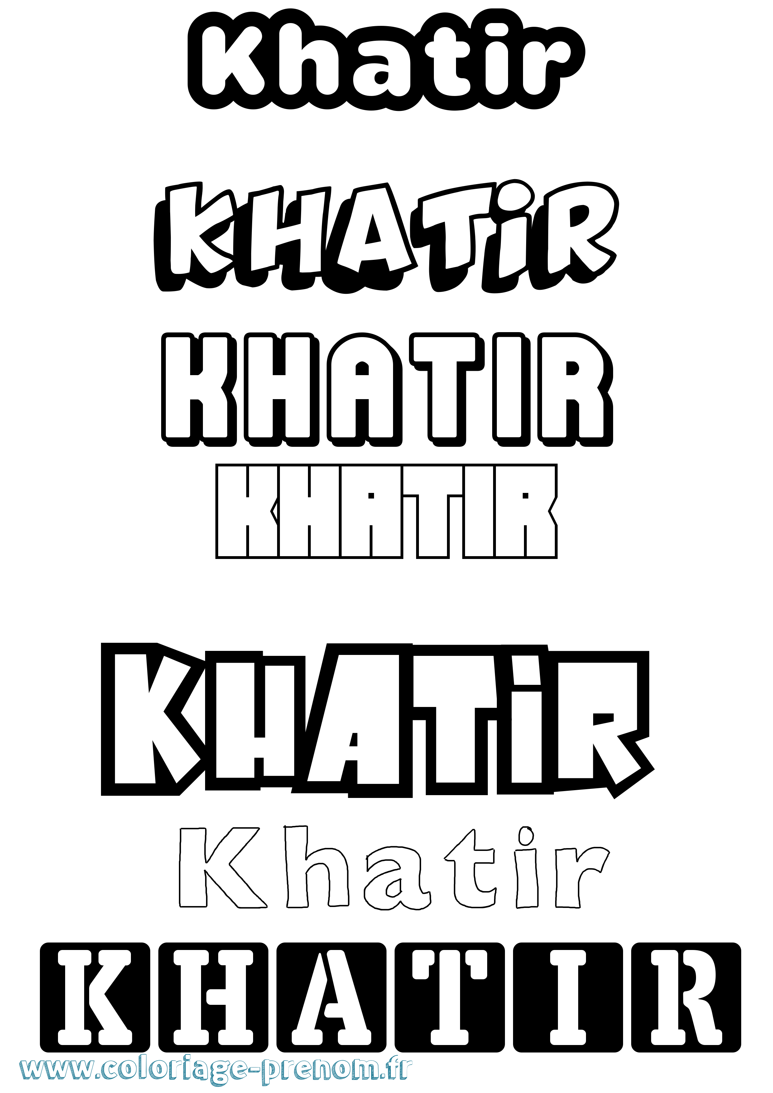 Coloriage Khatir Simple Coloriage prénom Khatir Simple