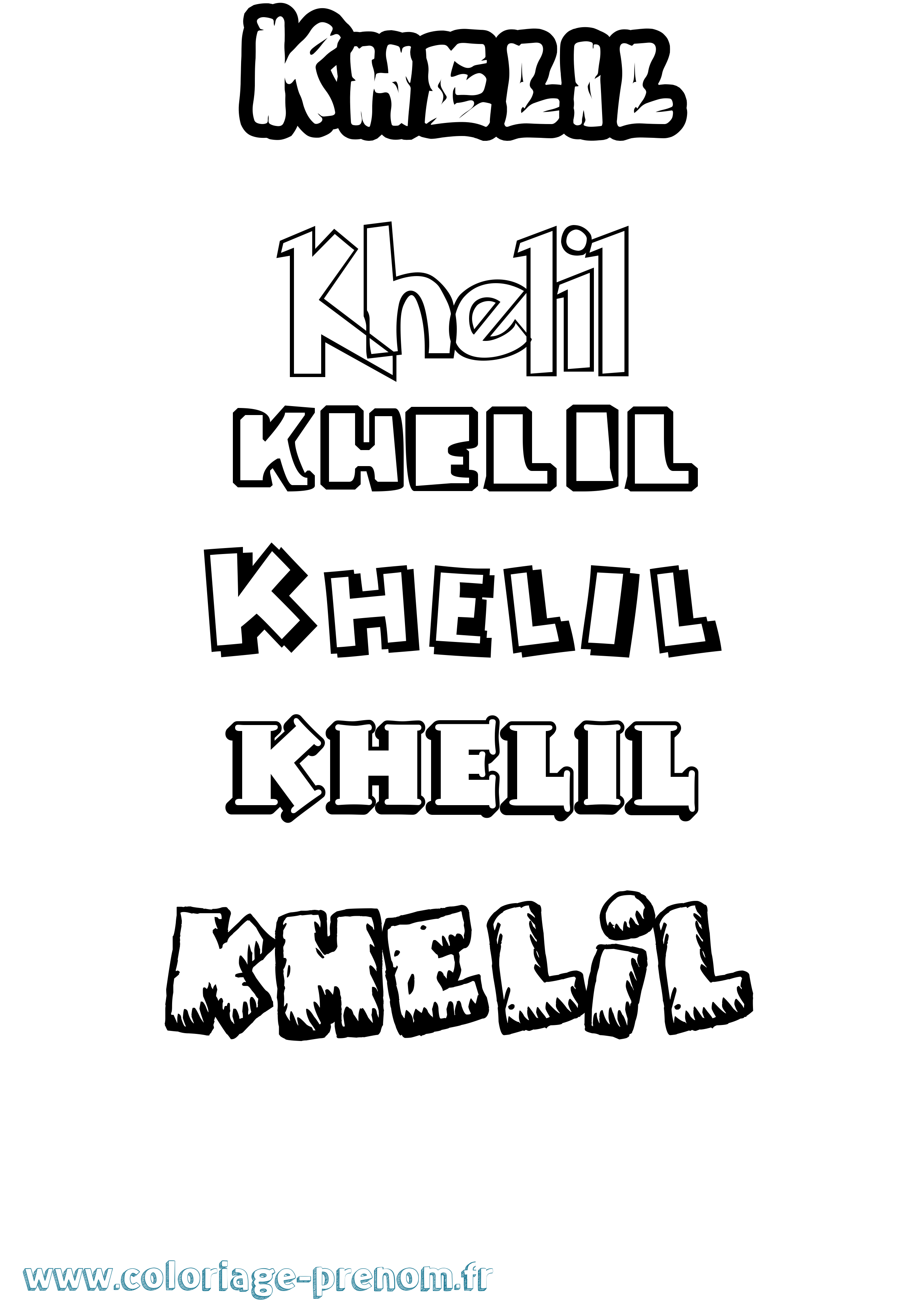 Coloriage Khelil Dessin Animé Coloriage prénom Khelil Dessin Animé