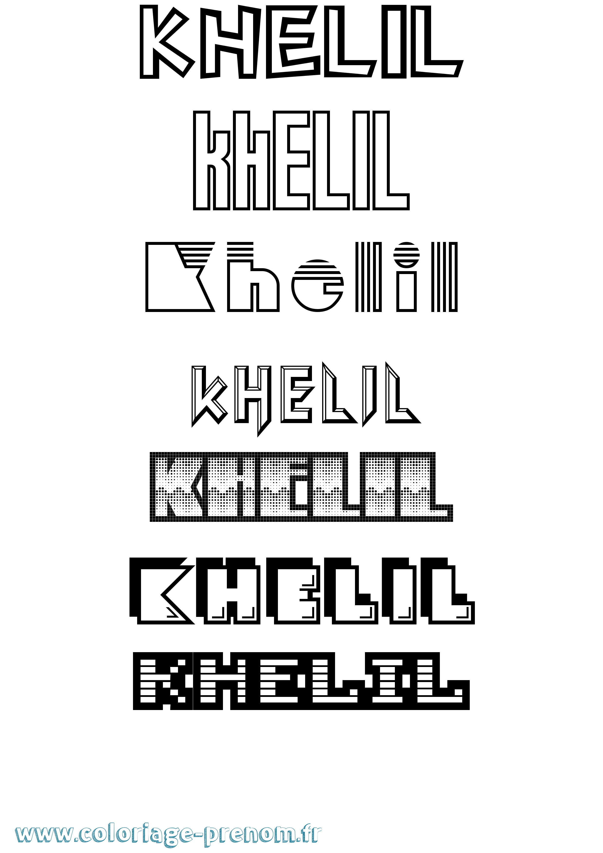 Coloriage Khelil Jeux Vidéos Coloriage prénom Khelil Jeux Vidéos