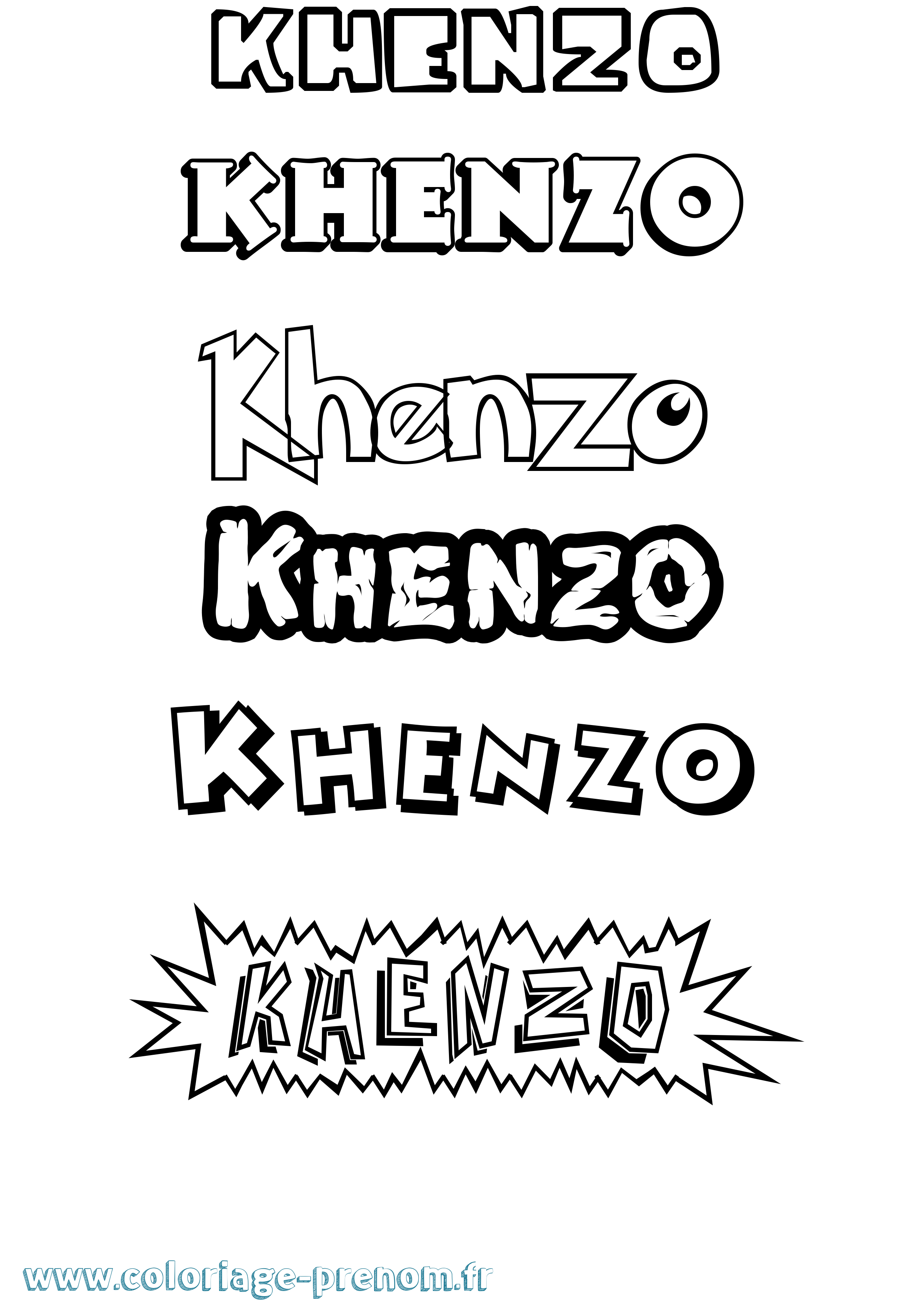 Coloriage Khenzo Dessin Animé Coloriage prénom Khenzo Dessin Animé