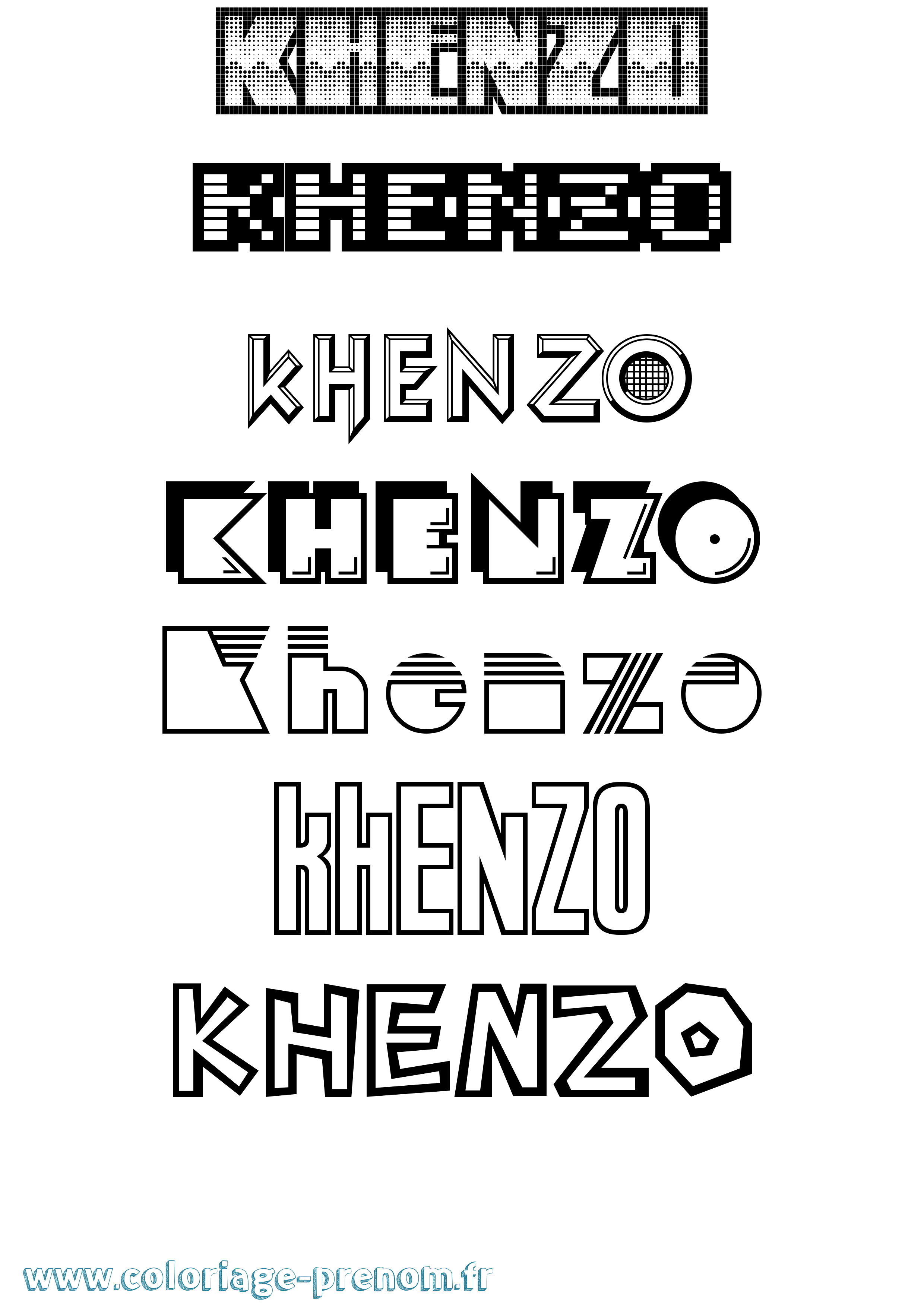Coloriage Khenzo Jeux Vidéos Coloriage prénom Khenzo Jeux Vidéos