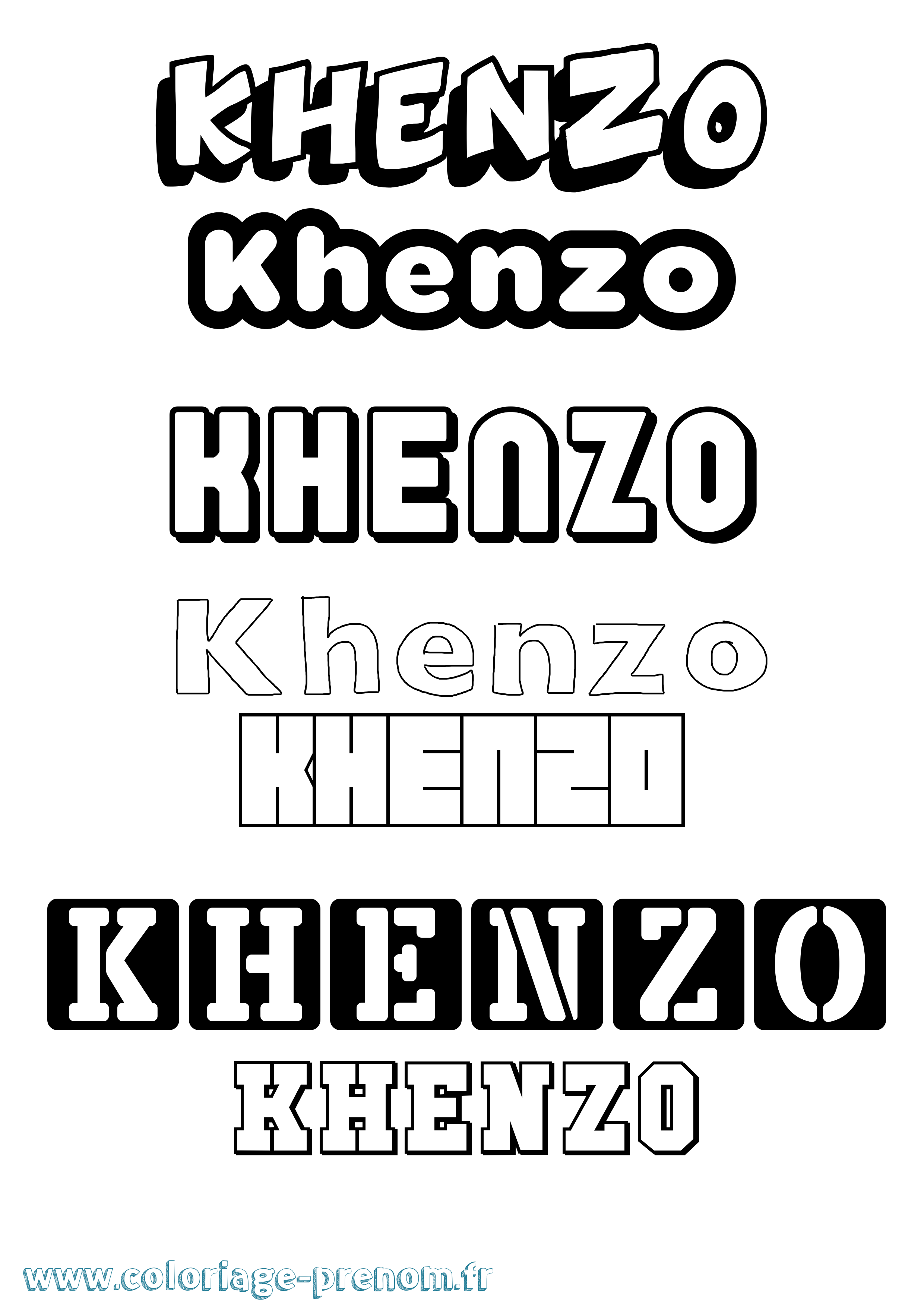 Coloriage Khenzo Simple Coloriage prénom Khenzo Simple