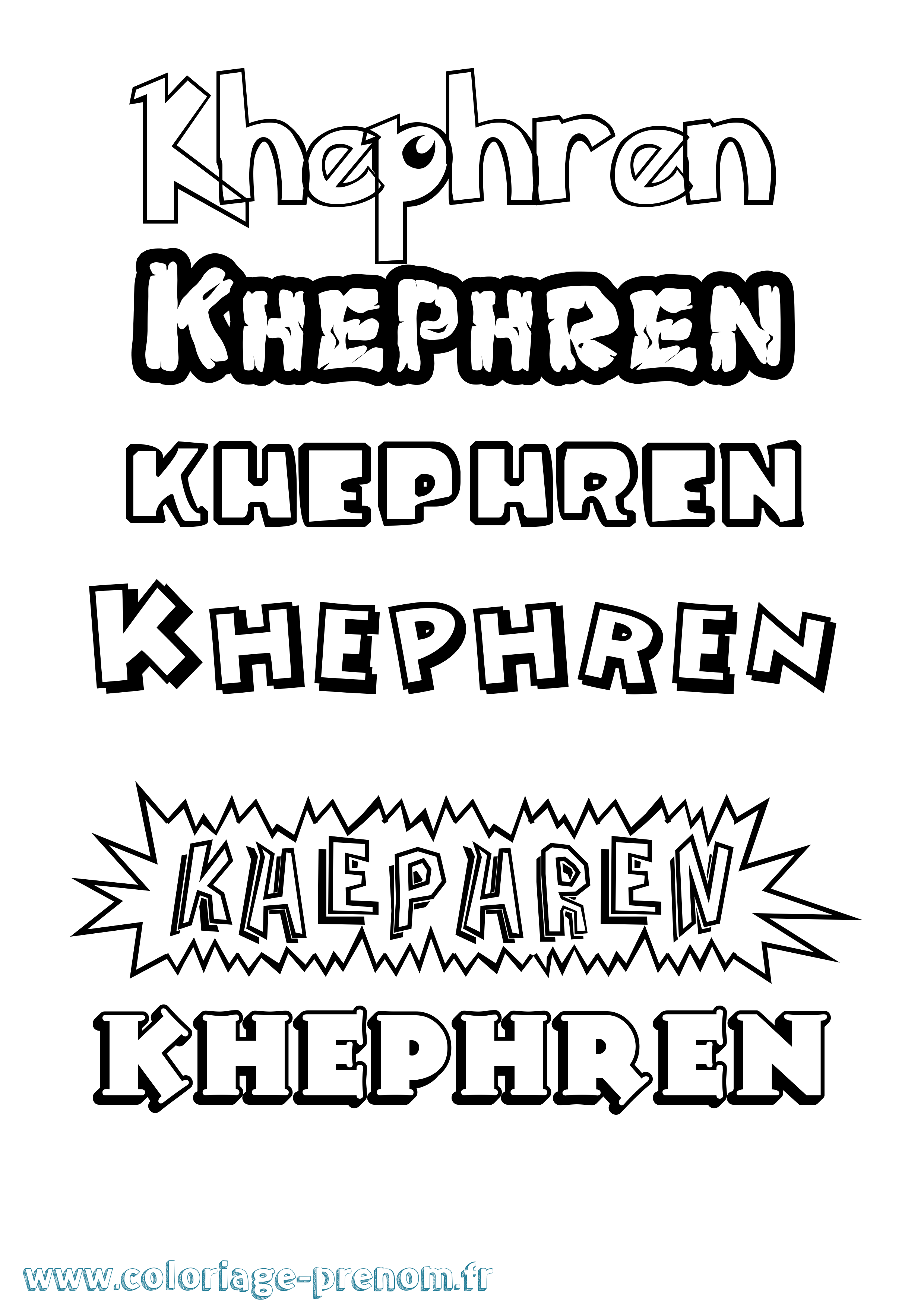 Coloriage Khephren Dessin Animé Coloriage prénom Khephren Dessin Animé