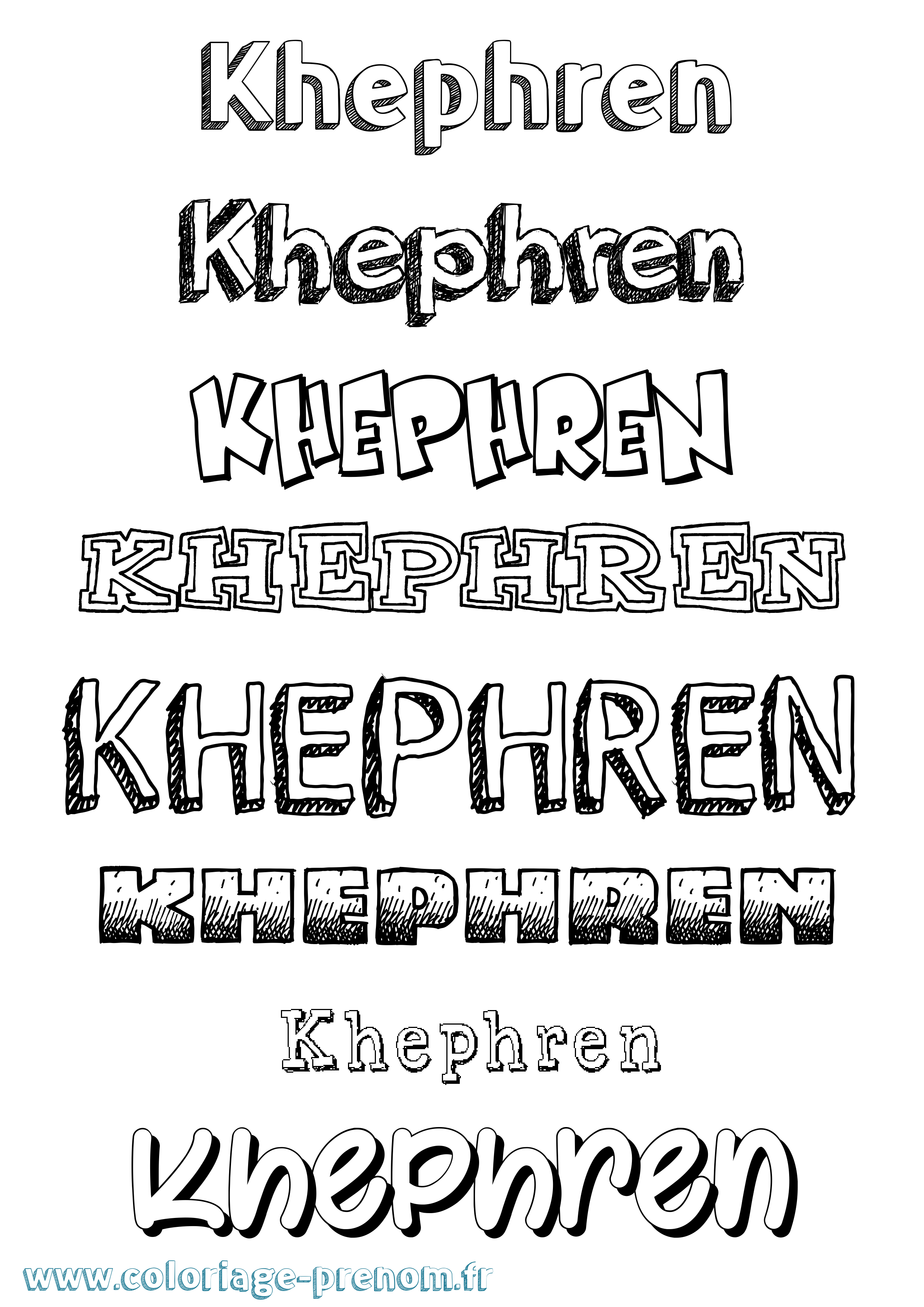 Coloriage Khephren Dessiné Coloriage prénom Khephren Dessiné