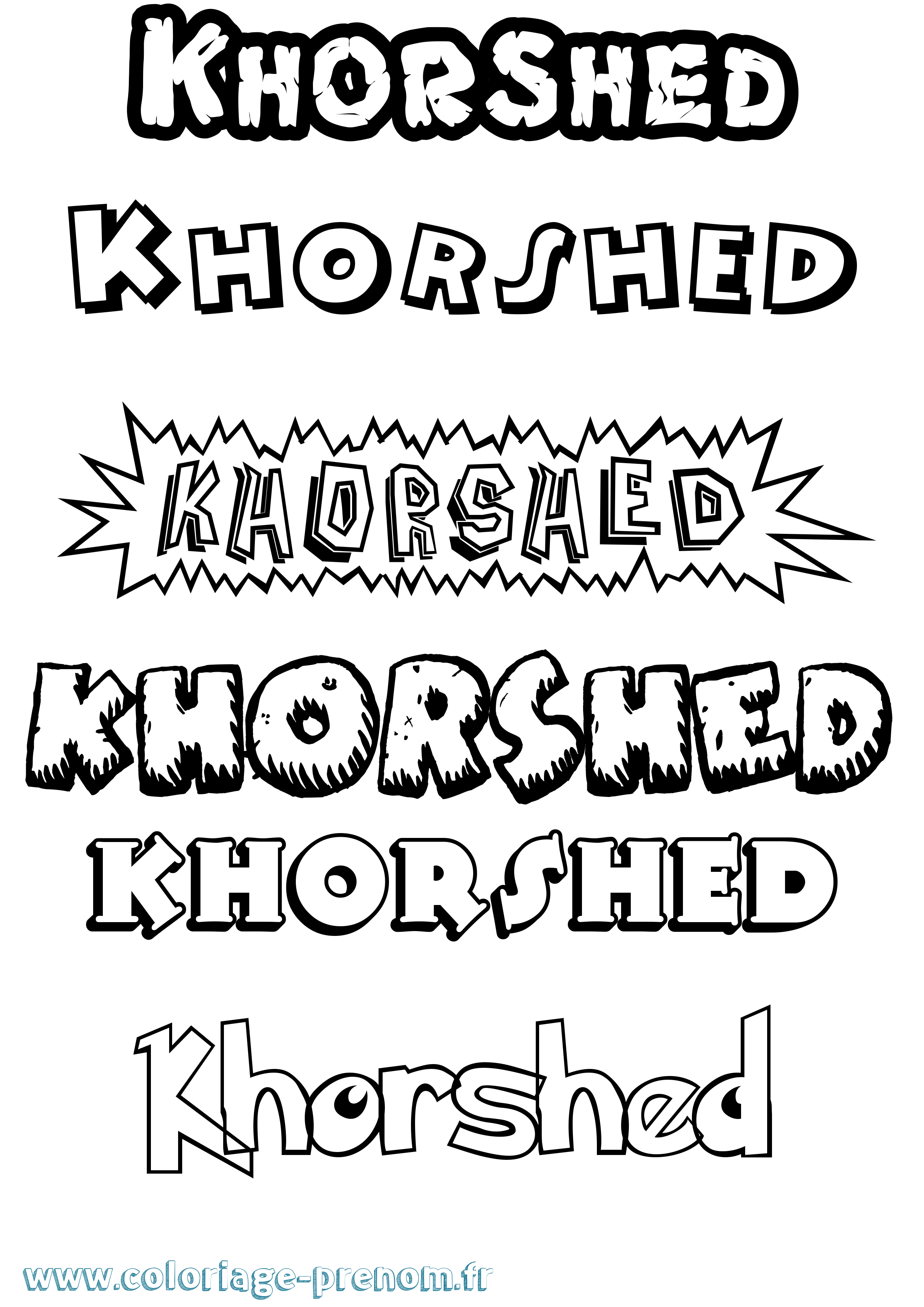 Coloriage Khorshed Dessin Animé Coloriage prénom Khorshed Dessin Animé