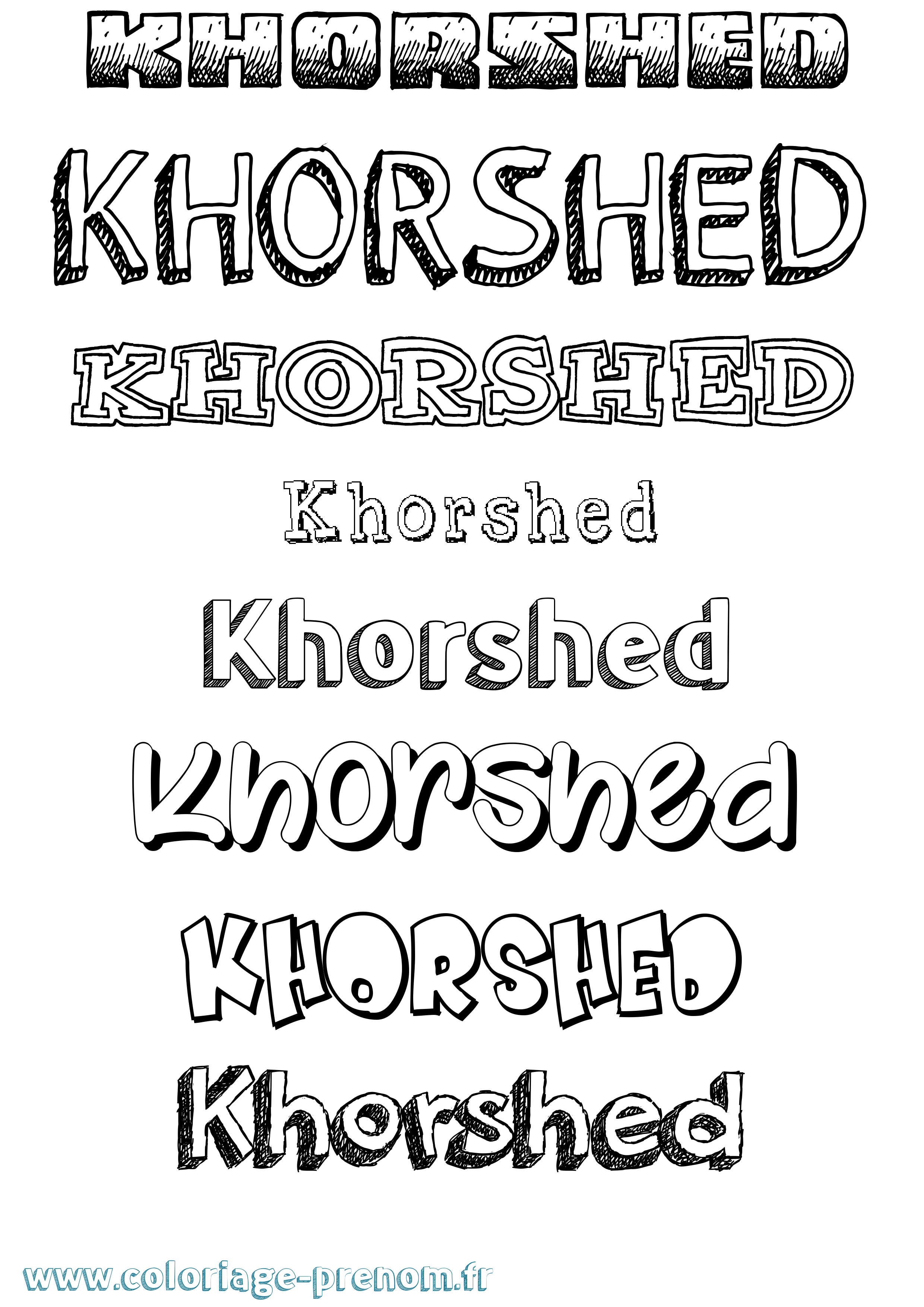 Coloriage Khorshed Dessiné Coloriage prénom Khorshed Dessiné