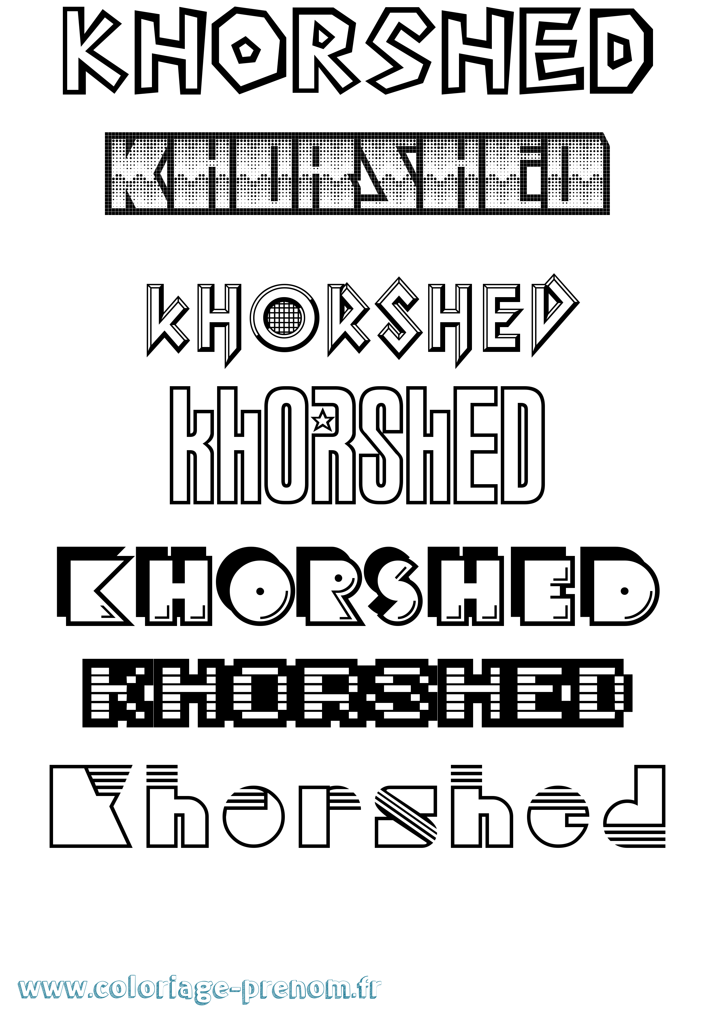 Coloriage Khorshed Jeux Vidéos Coloriage prénom Khorshed Jeux Vidéos