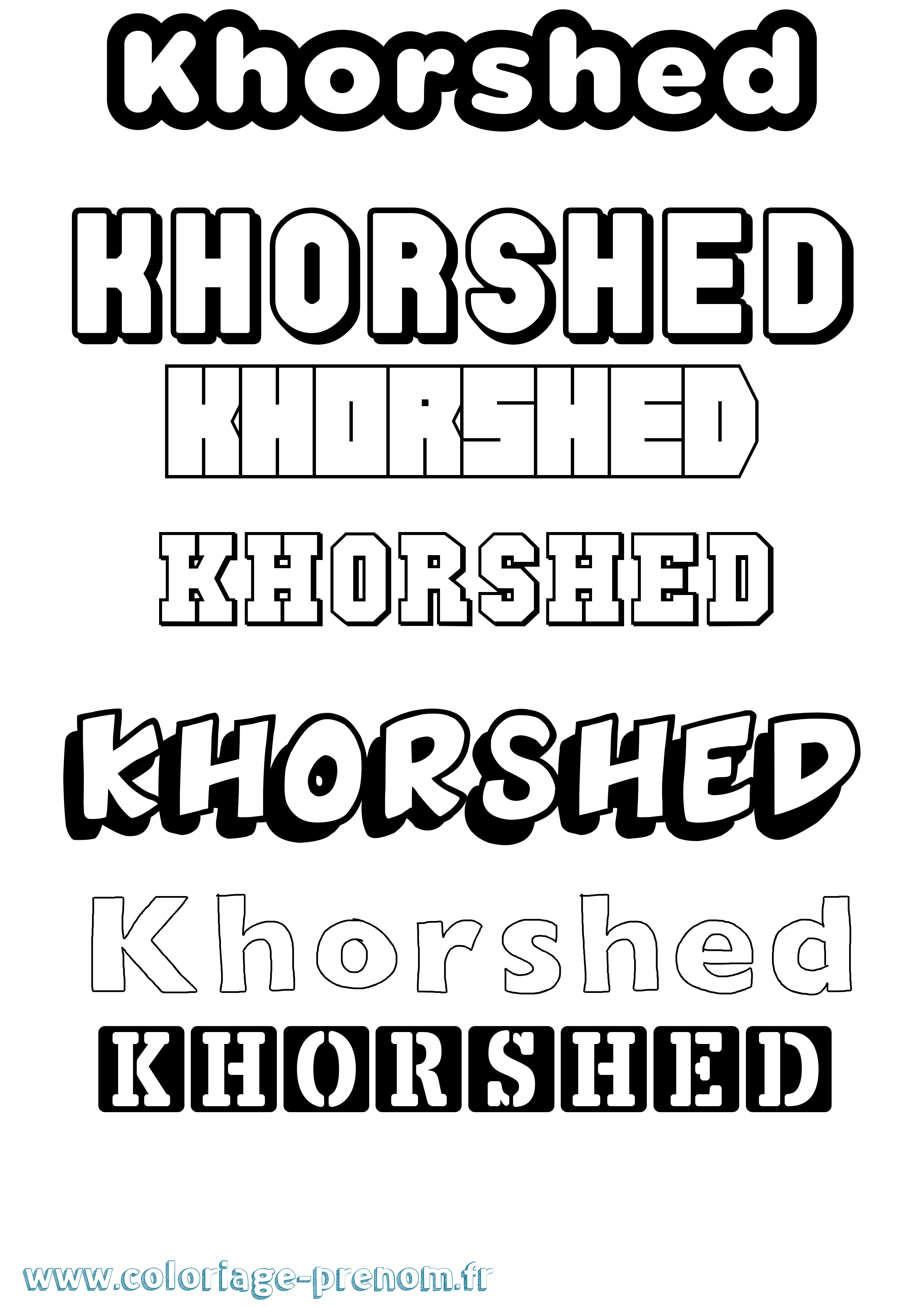 Coloriage Khorshed Simple Coloriage prénom Khorshed Simple