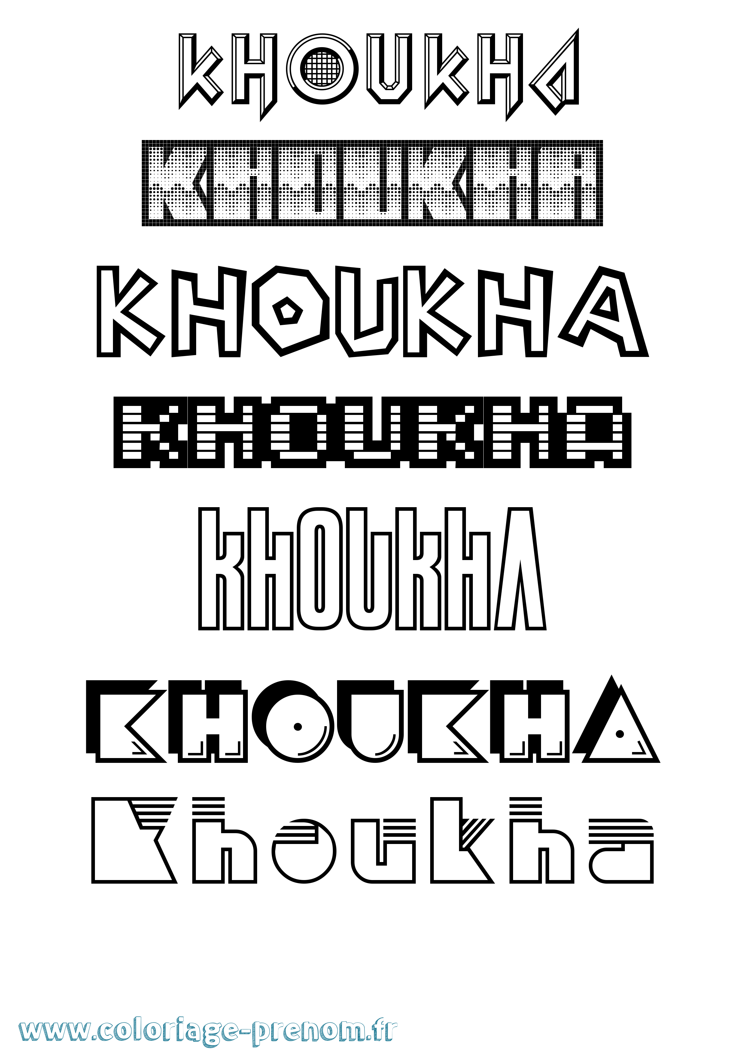 Coloriage Khoukha Jeux Vidéos Coloriage prénom Khoukha Jeux Vidéos
