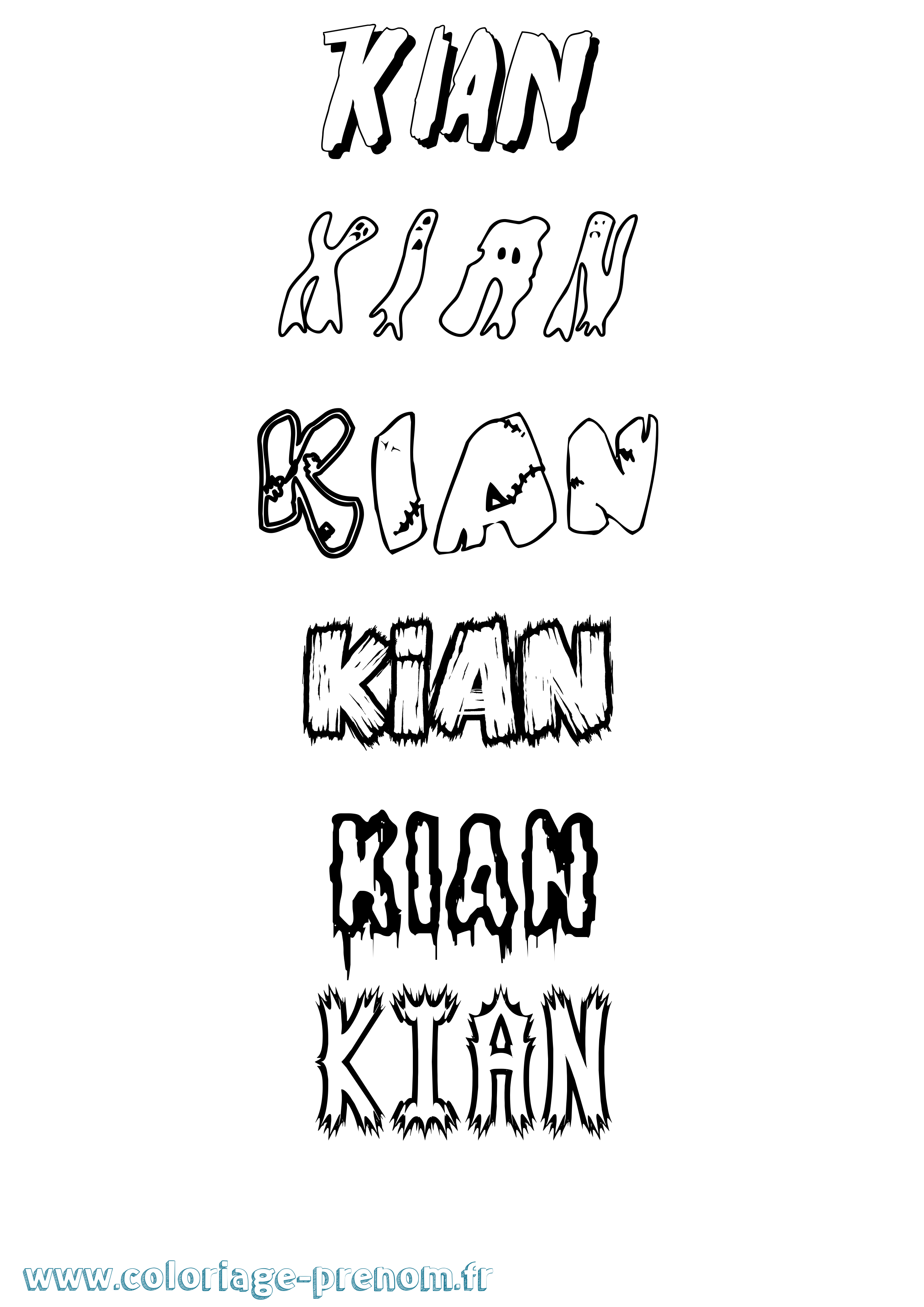 Coloriage Kian Frisson Coloriage prénom Kian Frisson