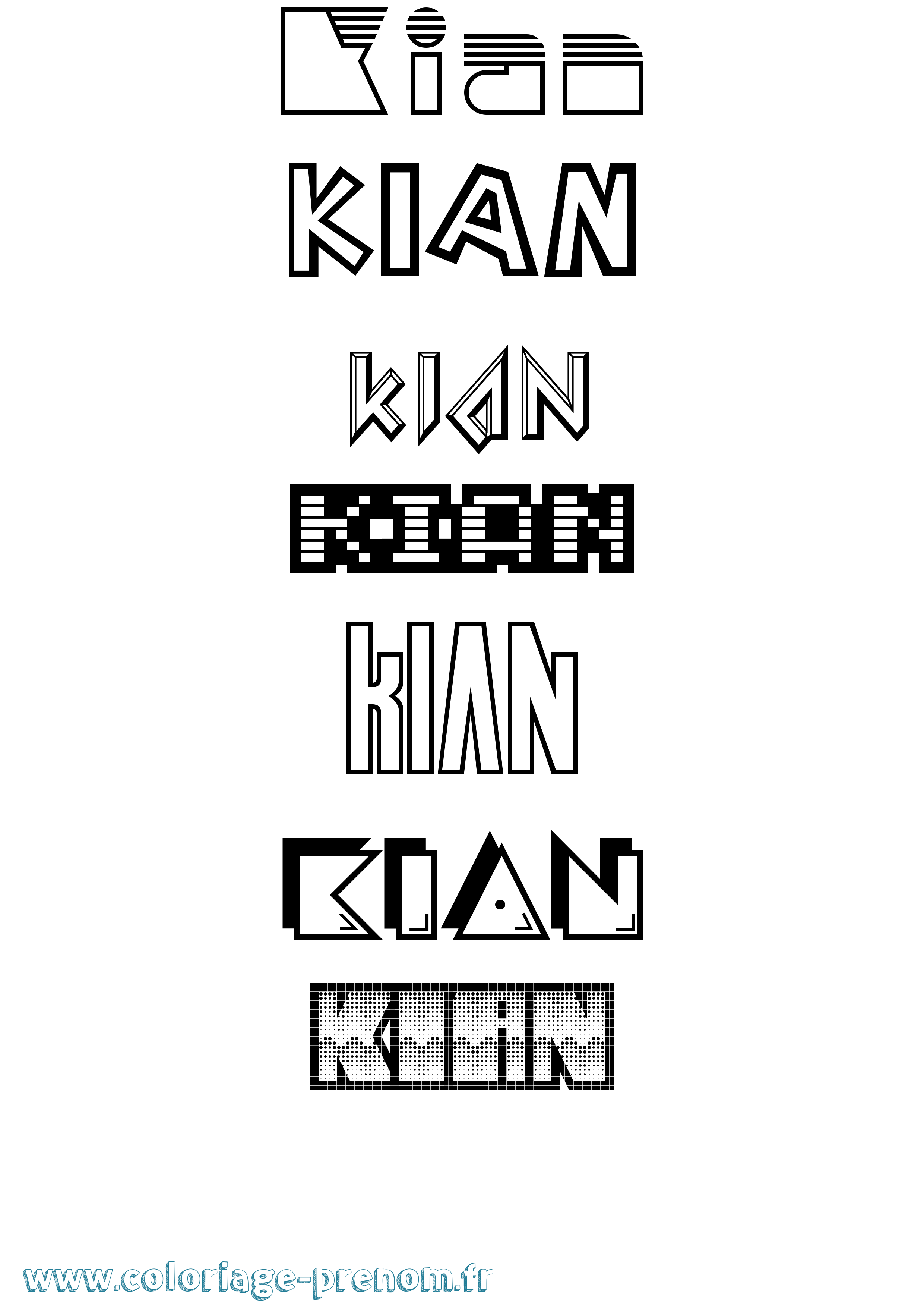 Coloriage Kian Jeux Vidéos Coloriage prénom Kian Jeux Vidéos