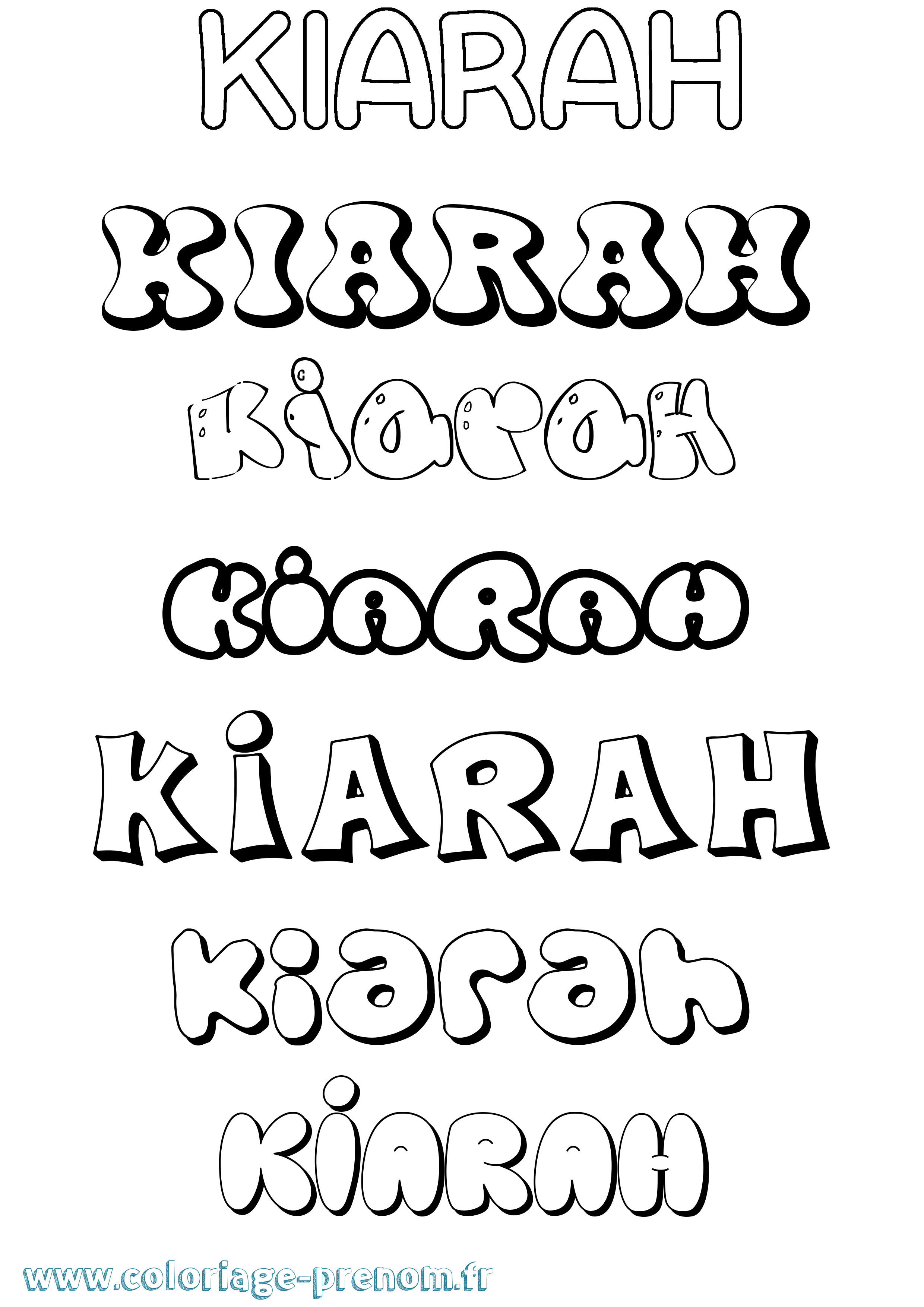 Coloriage Kiarah Bubble Coloriage prénom Kiarah Bubble