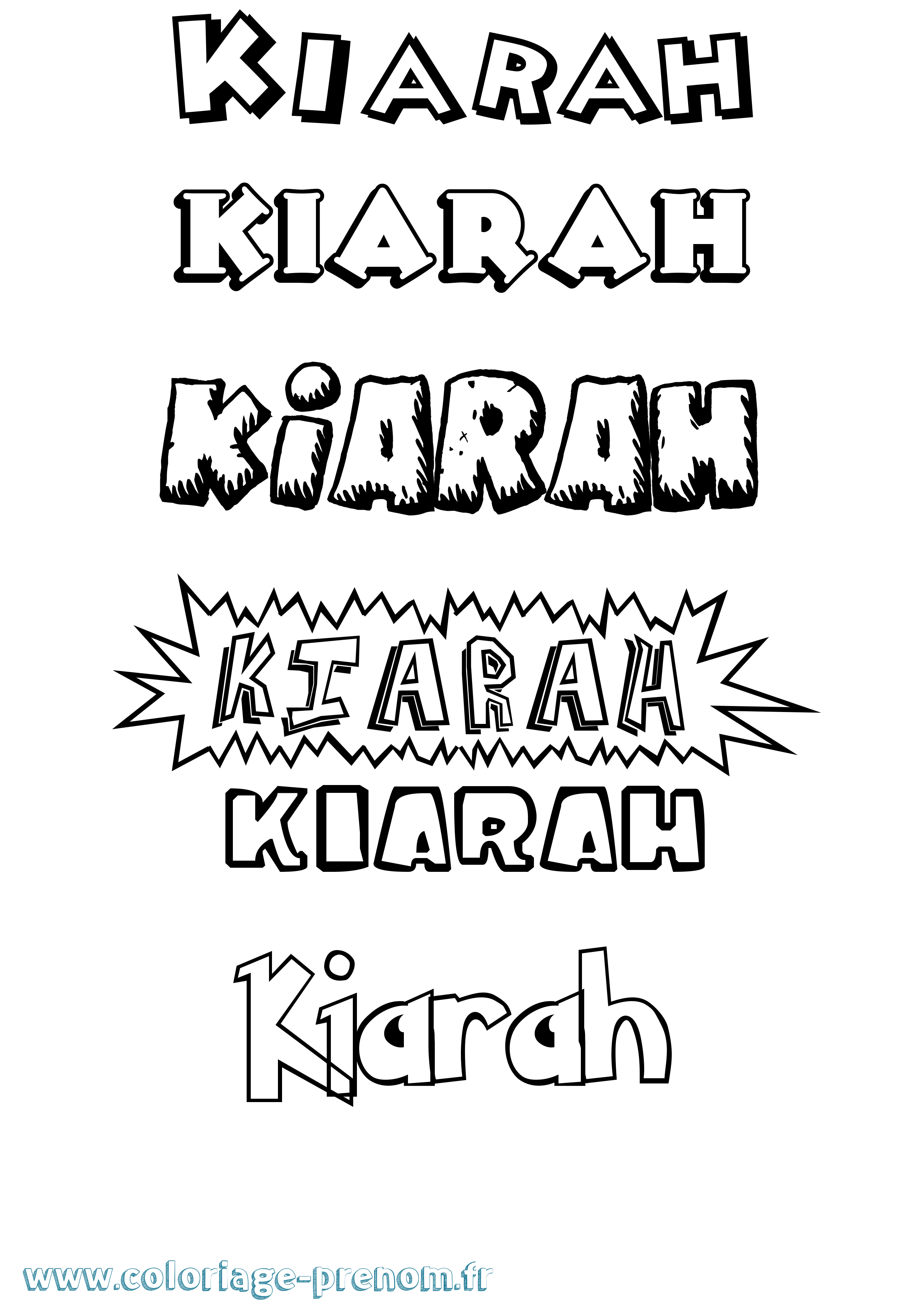 Coloriage Kiarah Dessin Animé Coloriage prénom Kiarah Dessin Animé