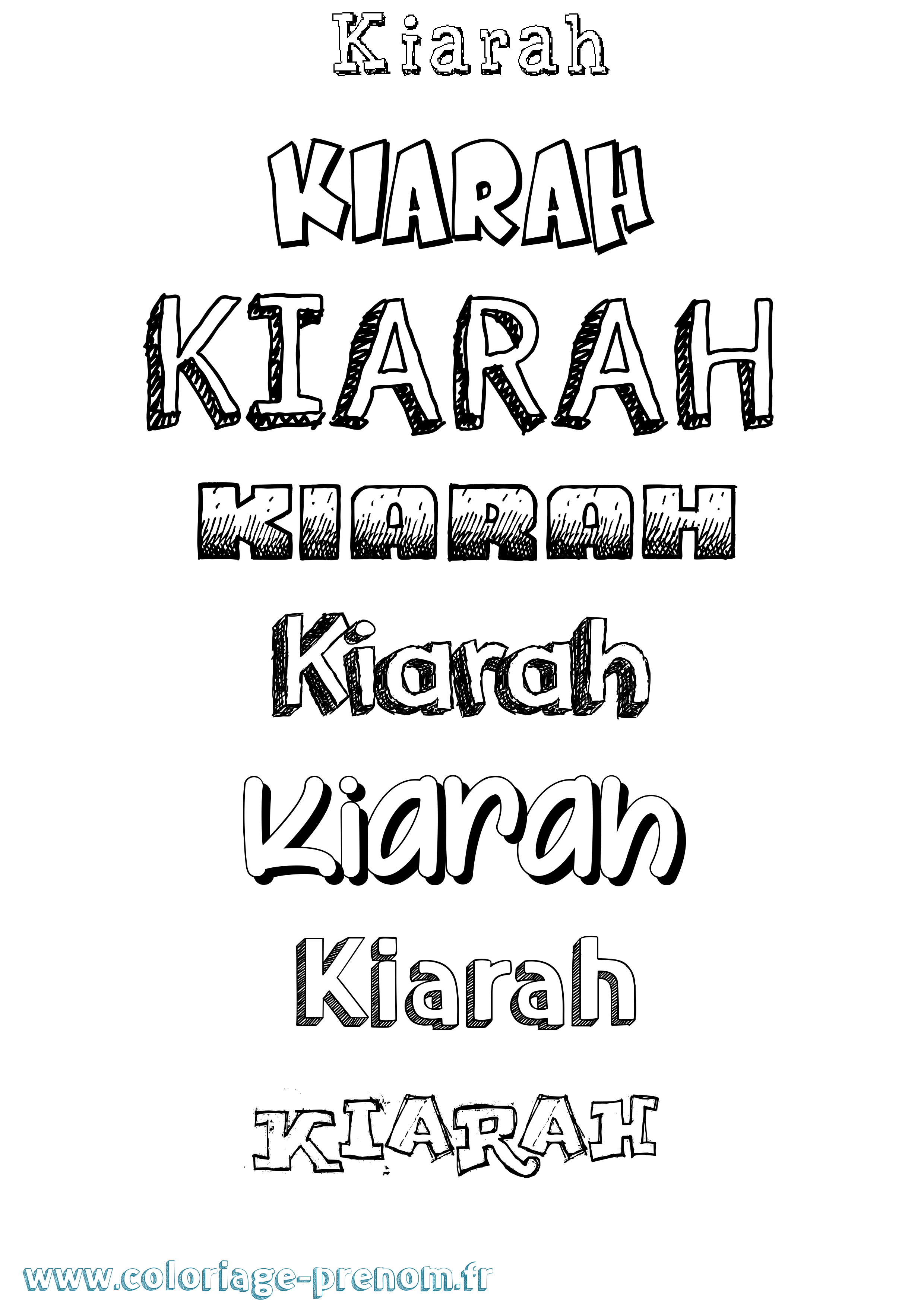 Coloriage Kiarah Dessiné Coloriage prénom Kiarah Dessiné