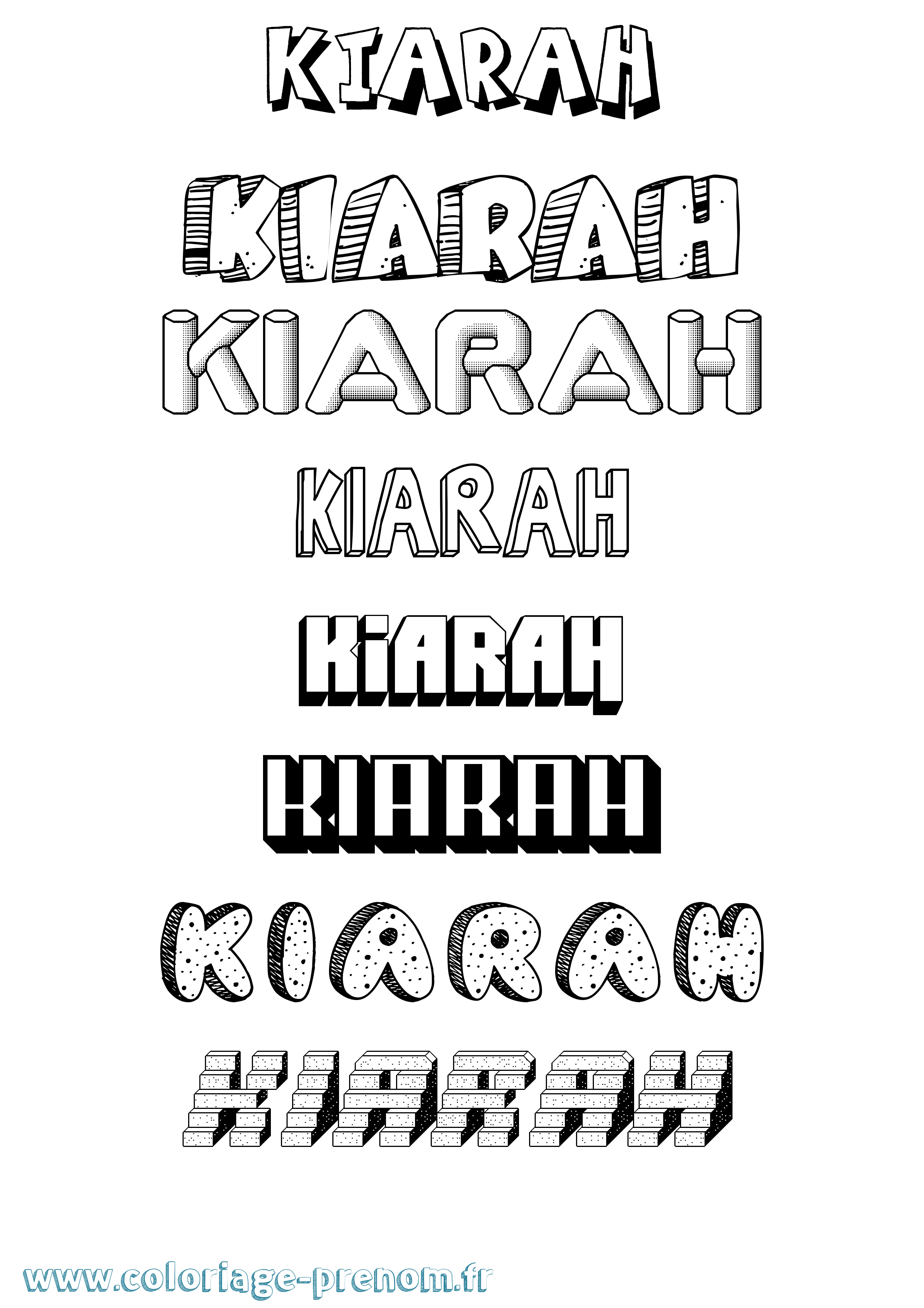 Coloriage Kiarah Effet 3D Coloriage prénom Kiarah Effet 3D
